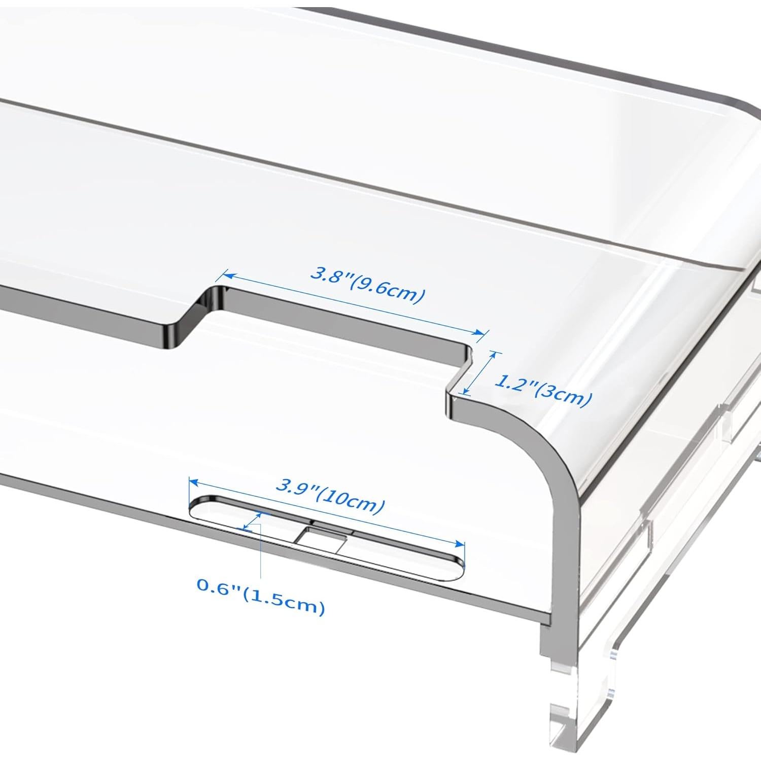 Soporte de Monitor Acrílico Beimu 2 Niveles con Organizador