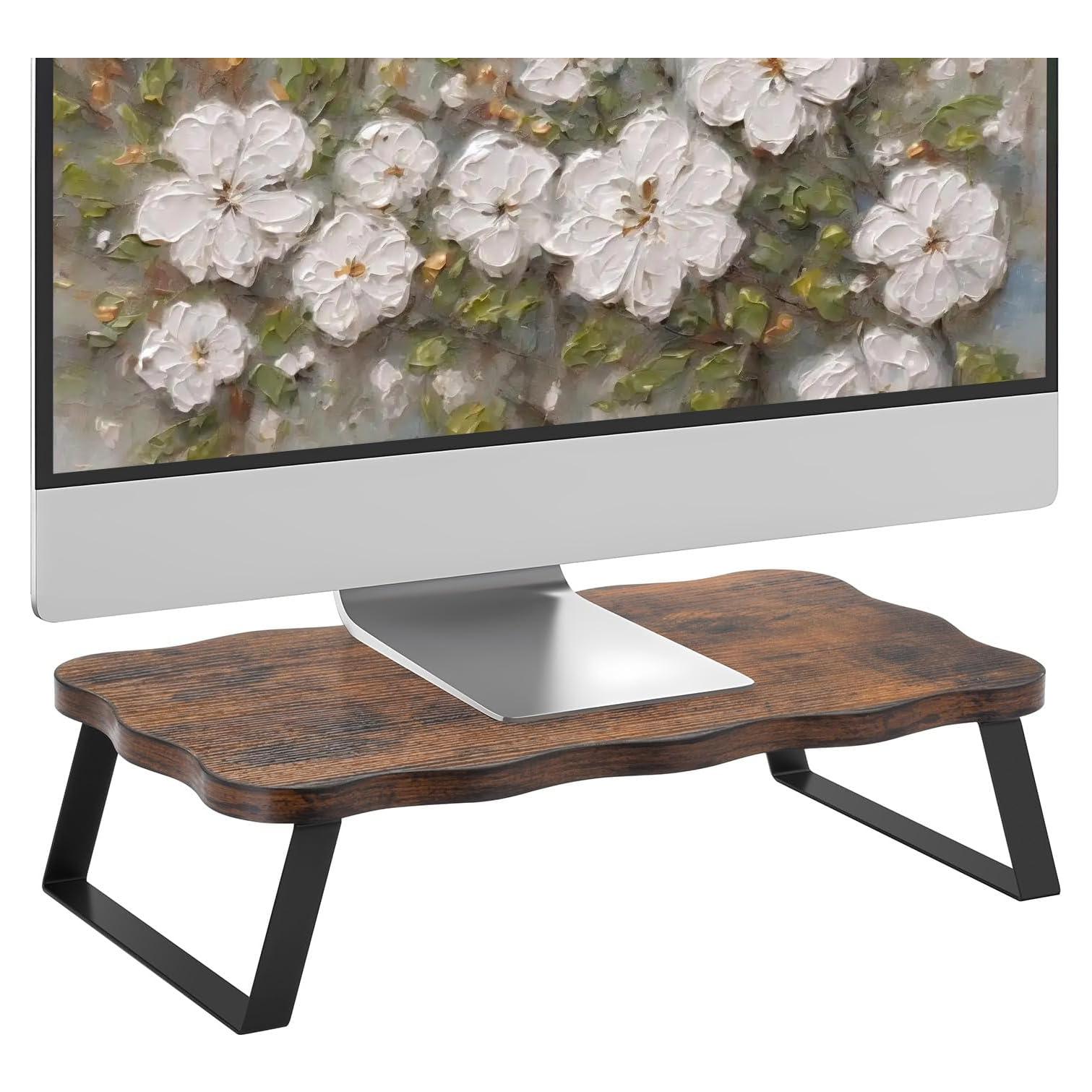 Soporte Elevador para Monitor ZORVIDSON 40x24x10 cm Madera Acero