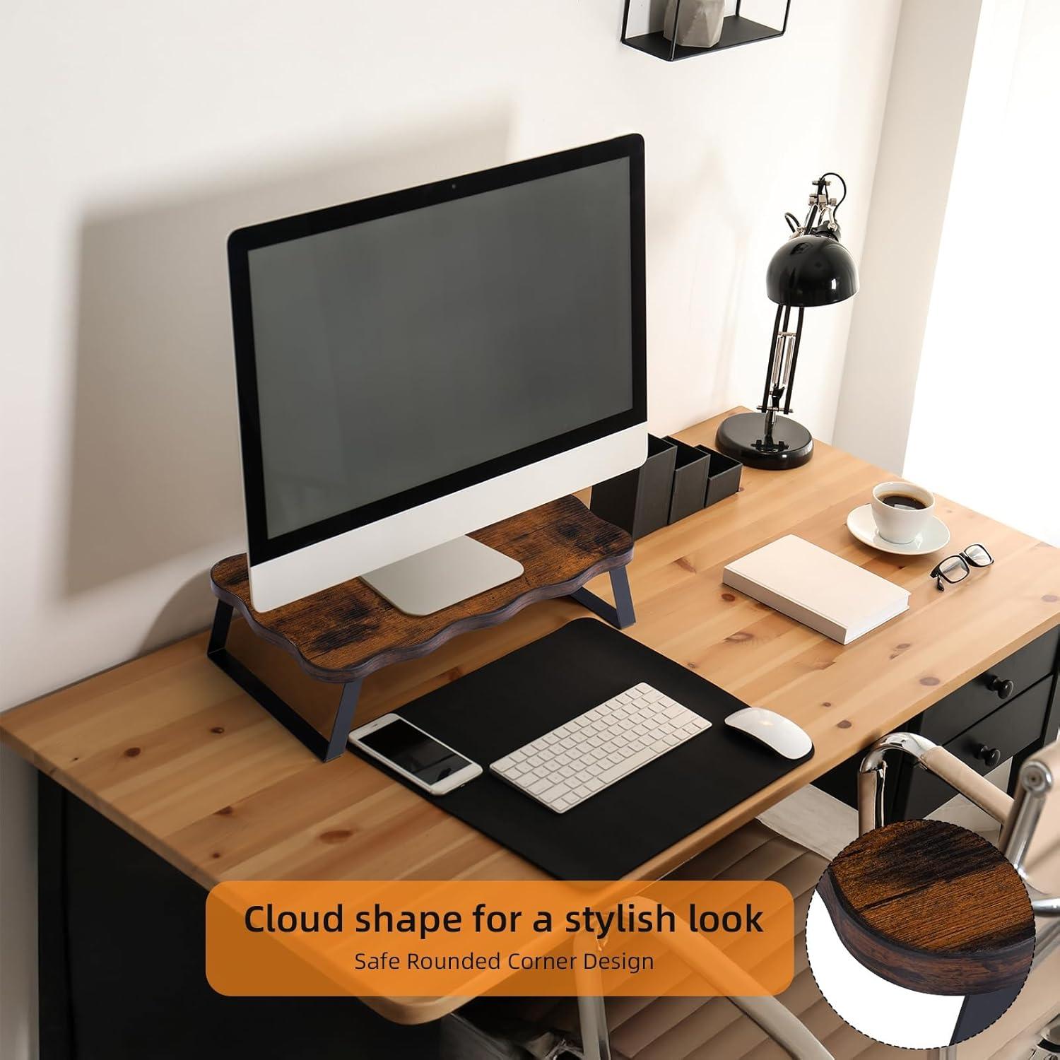 Soporte Elevador para Monitor ZORVIDSON 40x24x10 cm Madera Acero