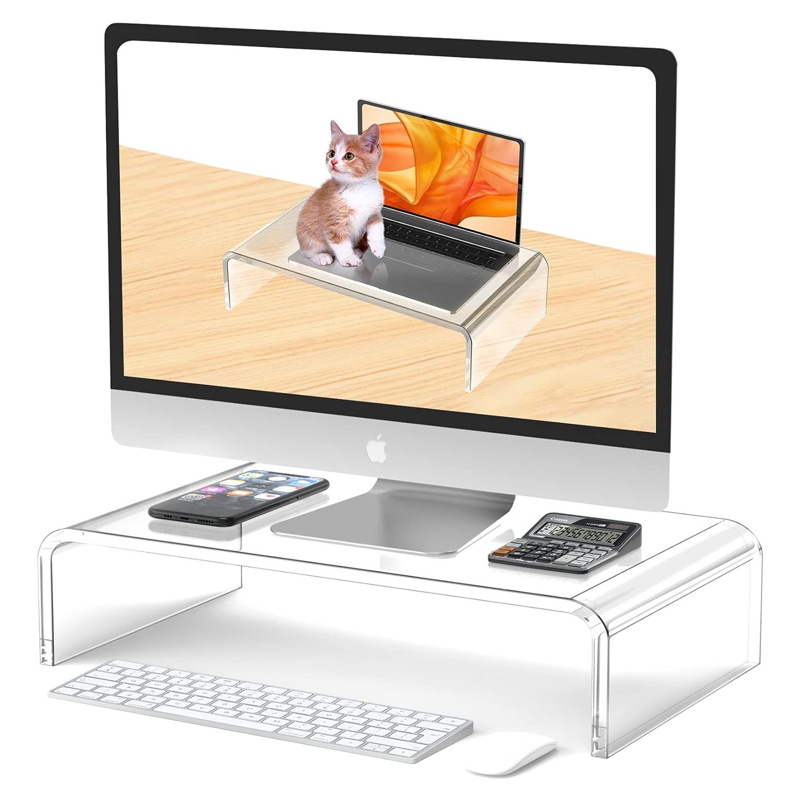 Soporte de Monitor Acrílico Beimu 40.64x19.05x10.16 cm 1 Nivel