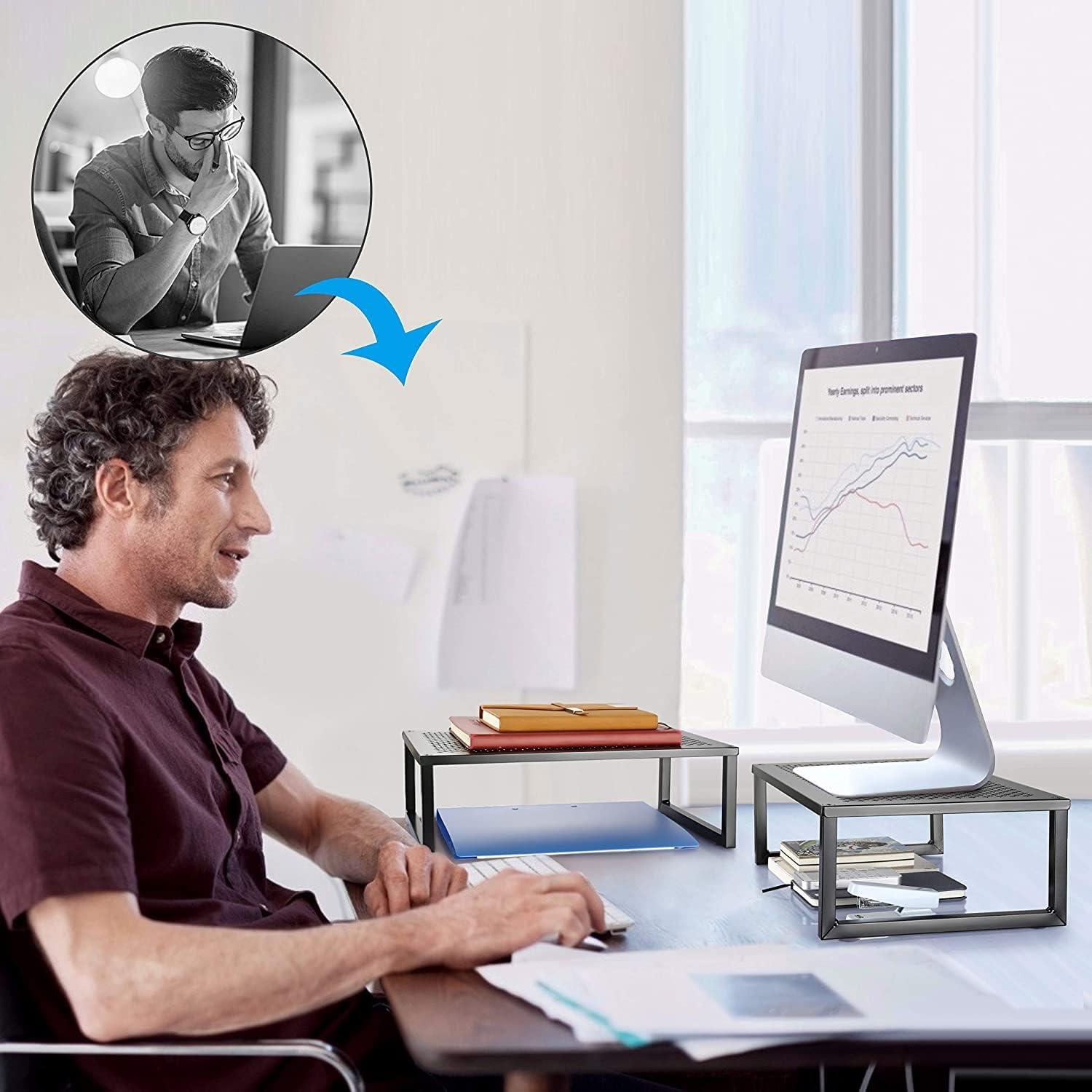 Soporte para Monitor Simple Trending 2 Pack Metal Negro