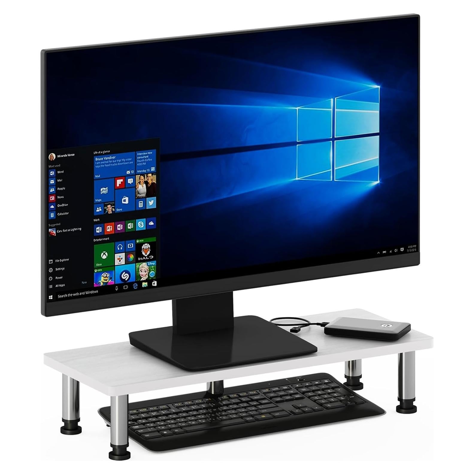 Soporte Elevador para Monitor Furinno 60x23.6 cm Roble Blanco