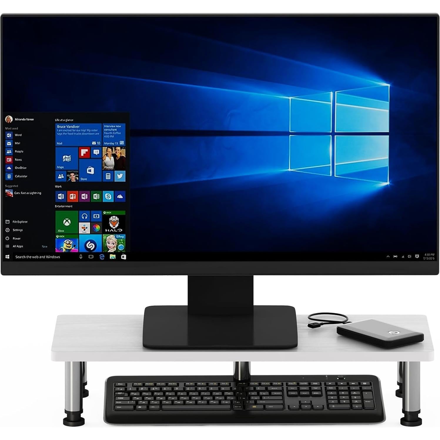 Soporte Elevador para Monitor Furinno 60x23.6 cm Roble Blanco