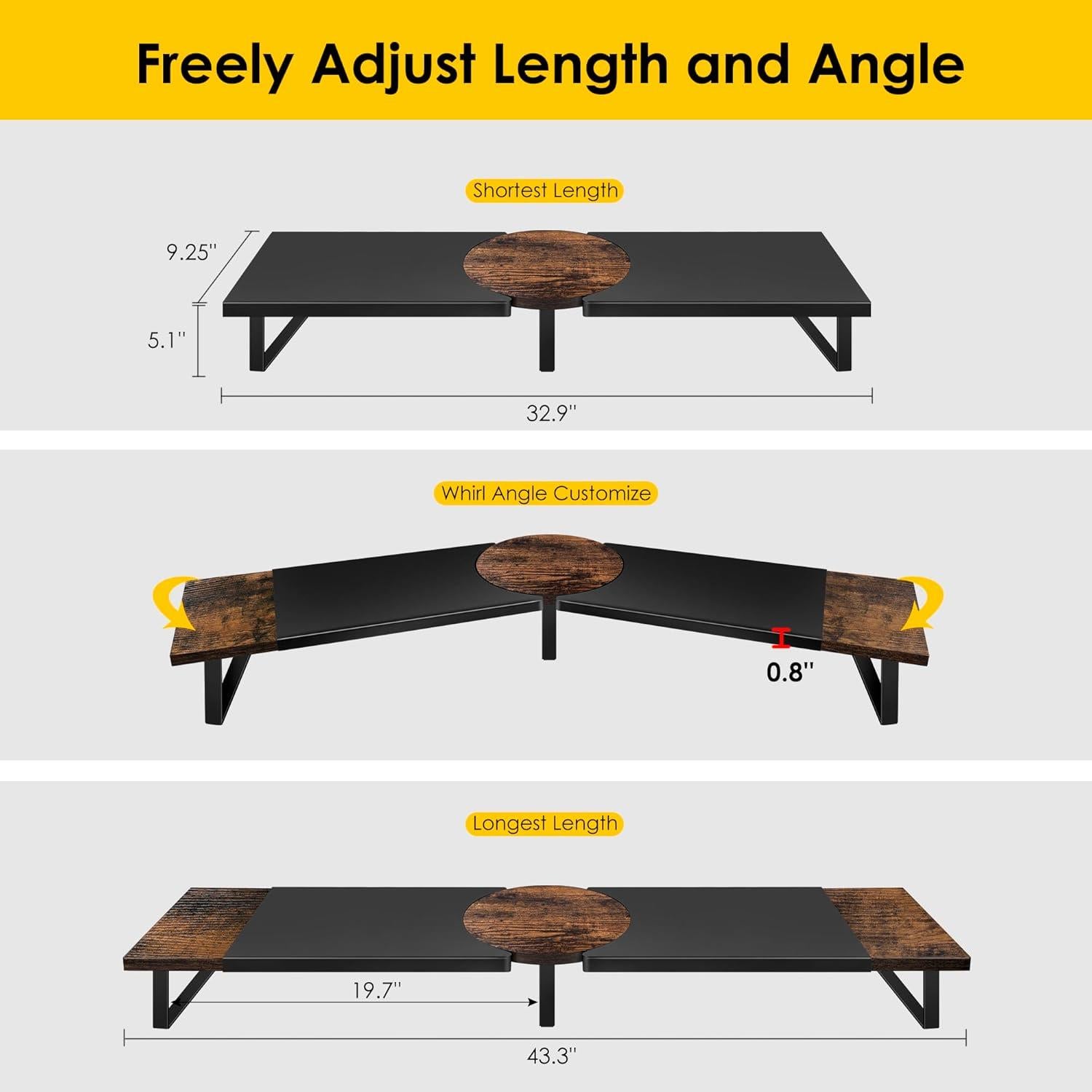 Soporte Elevador Doble para Monitor Across-Star 110x23.5 cm