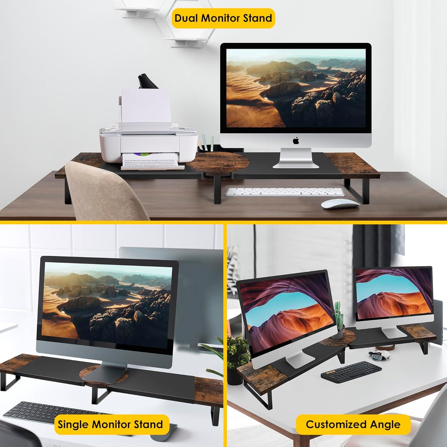 Soporte Elevador Doble para Monitor Across-Star 110x23.5 cm