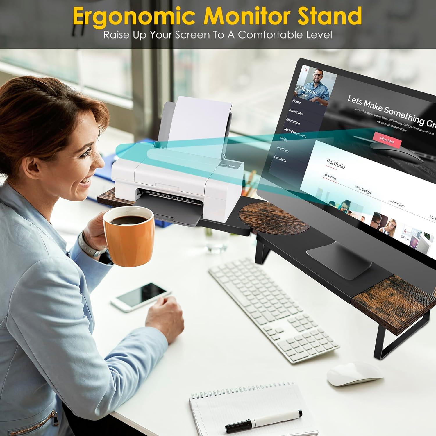 Soporte Elevador Doble para Monitor Across-Star 110x23.5 cm