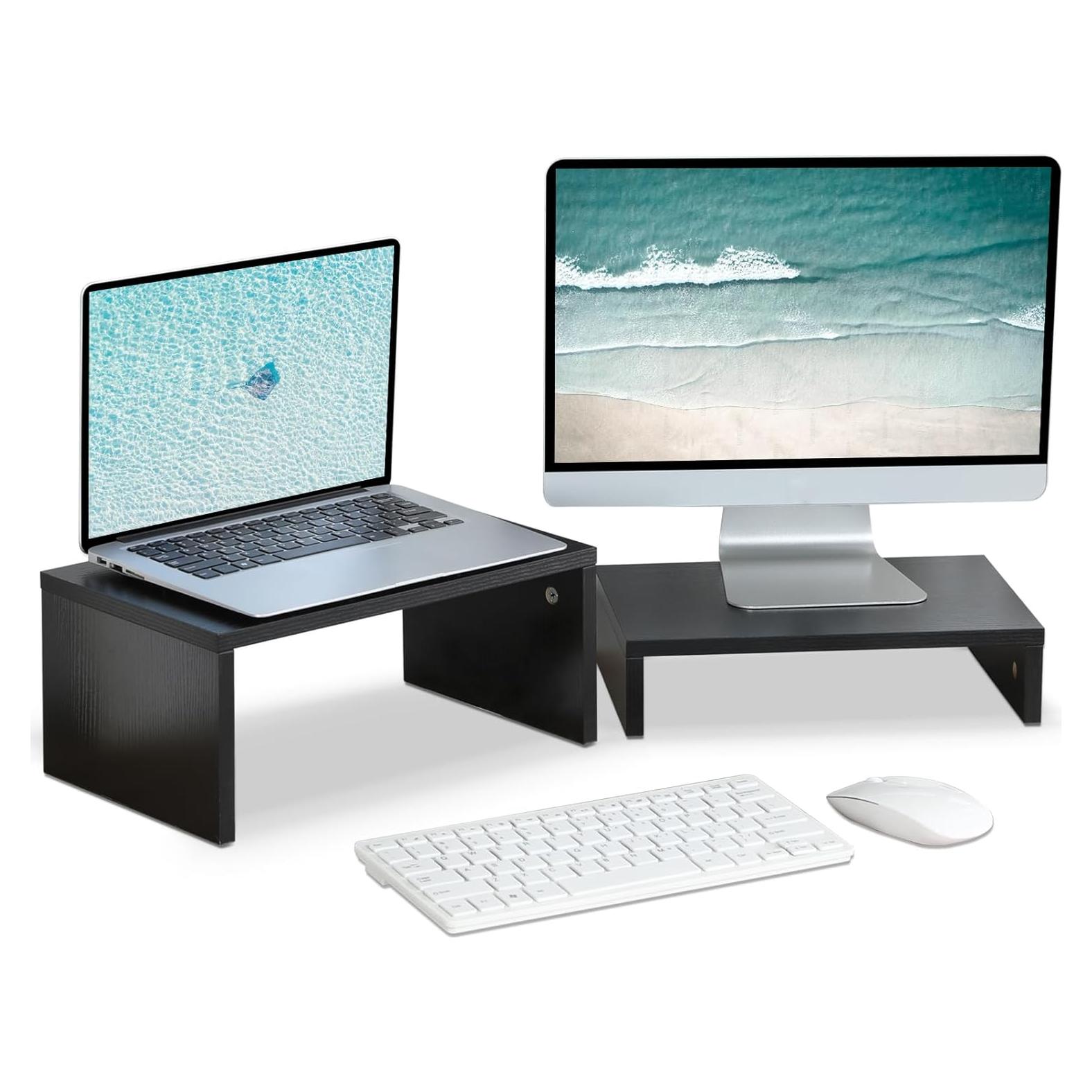 Soporte Elevador de Monitor TEAMIX Negro 2 Niveles Ajustable