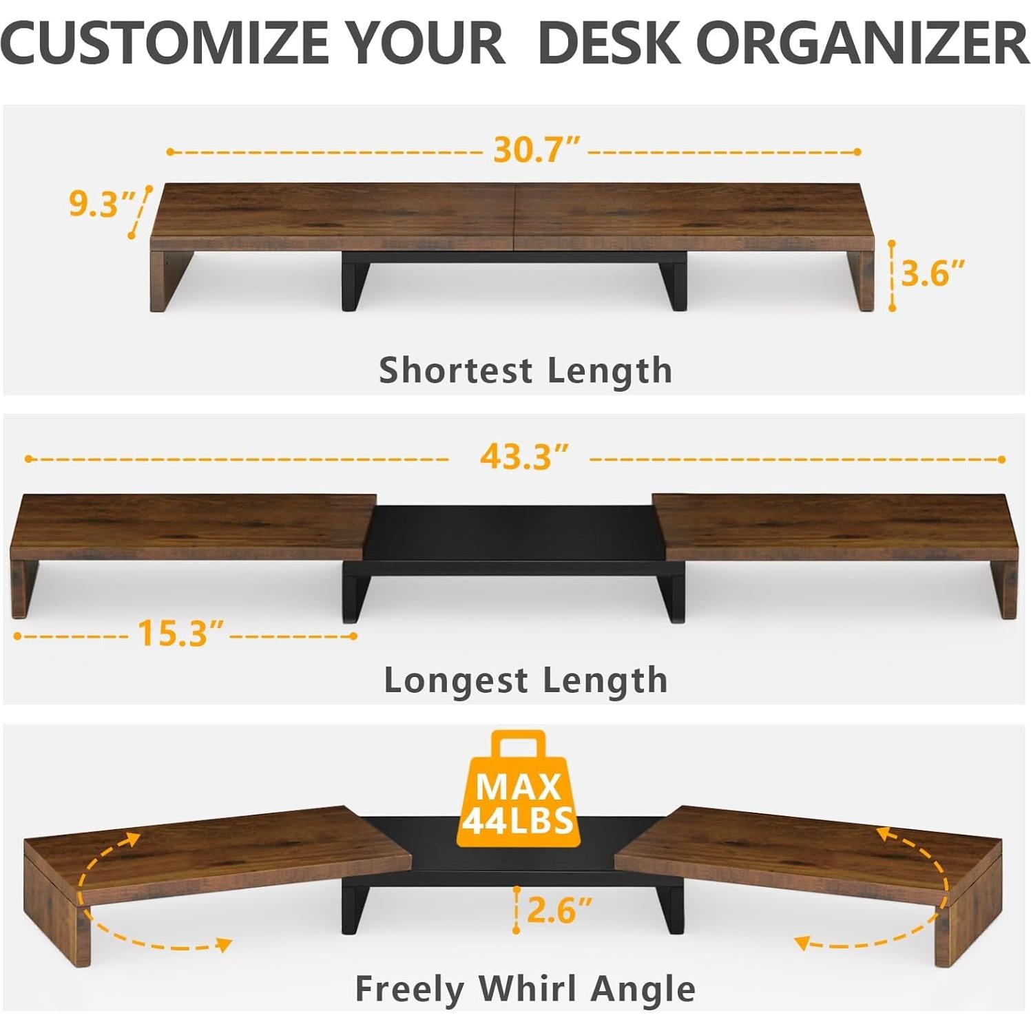 Soporte Doble para Monitor TAVR Ajustable 77.9-110 cm
