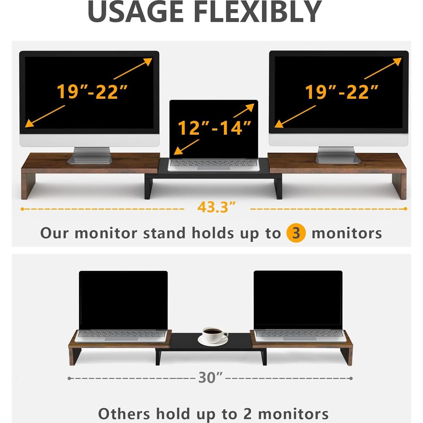 Soporte Doble para Monitor TAVR Ajustable 77.9-110 cm