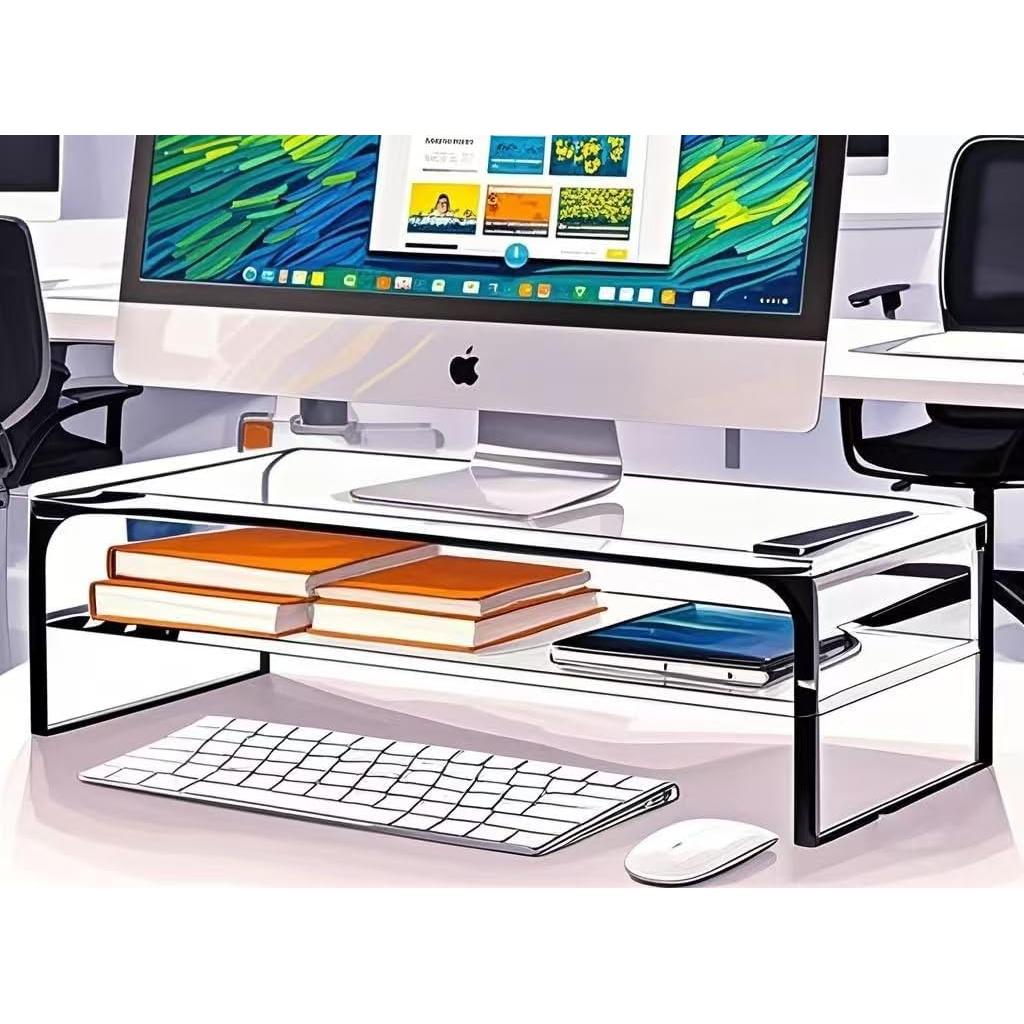 Soporte de Monitor Acrílico Wymexen 2 Niveles 40.6x20.3 cm