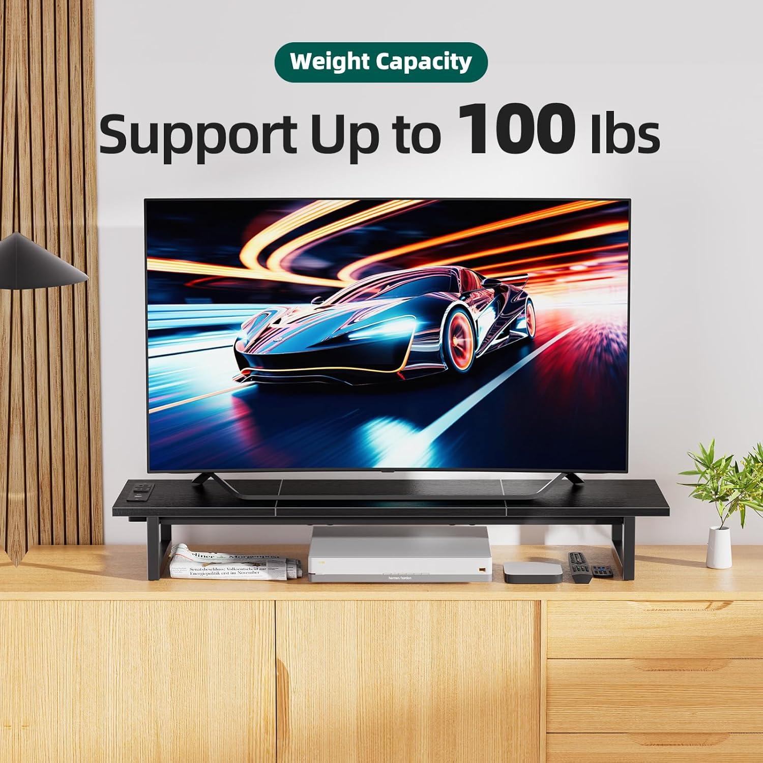 Soporte Elevador Doble para Monitores Simple Trending Negro