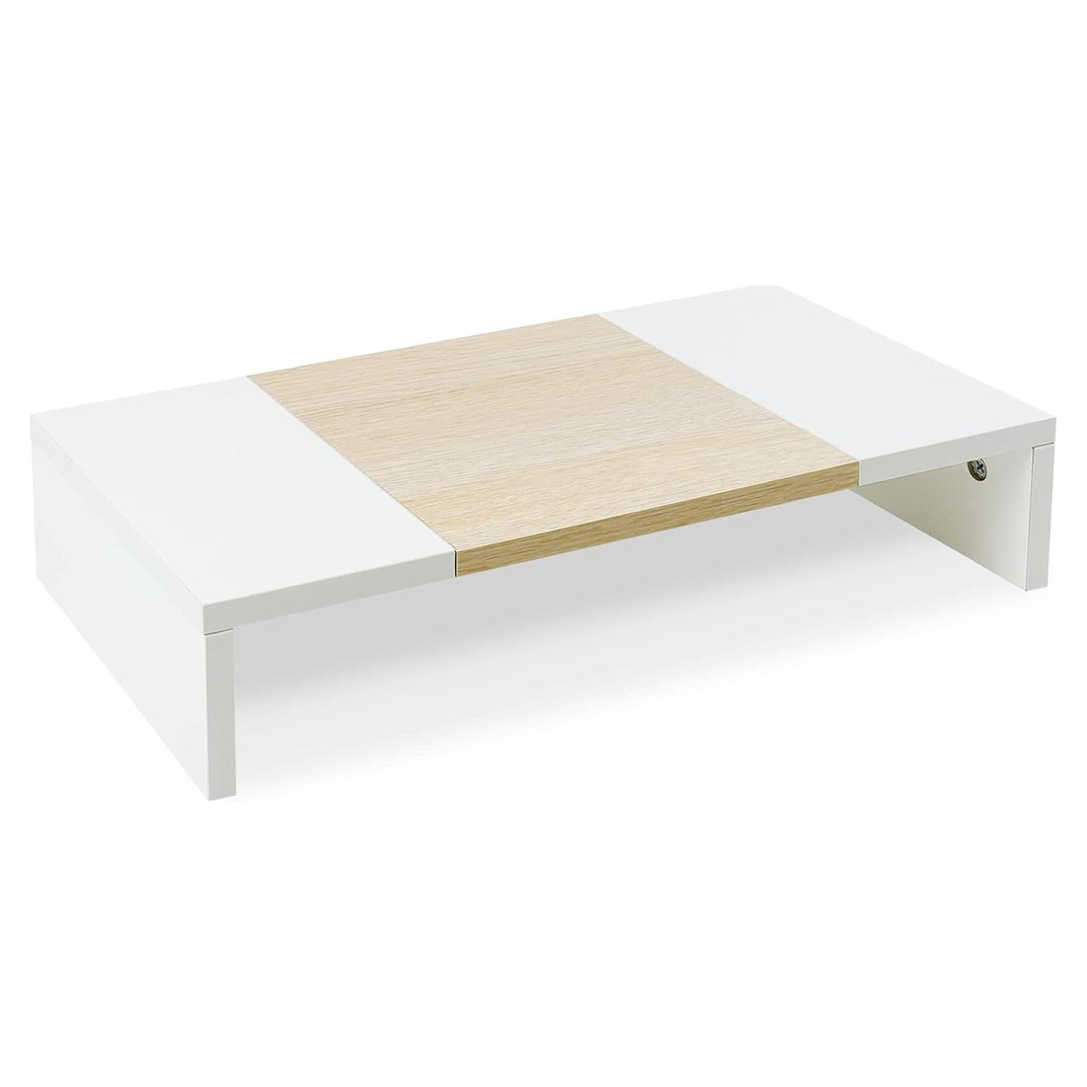 Soporte Elevador de Monitor TEAMIX 20" Madera Blanco y Arce