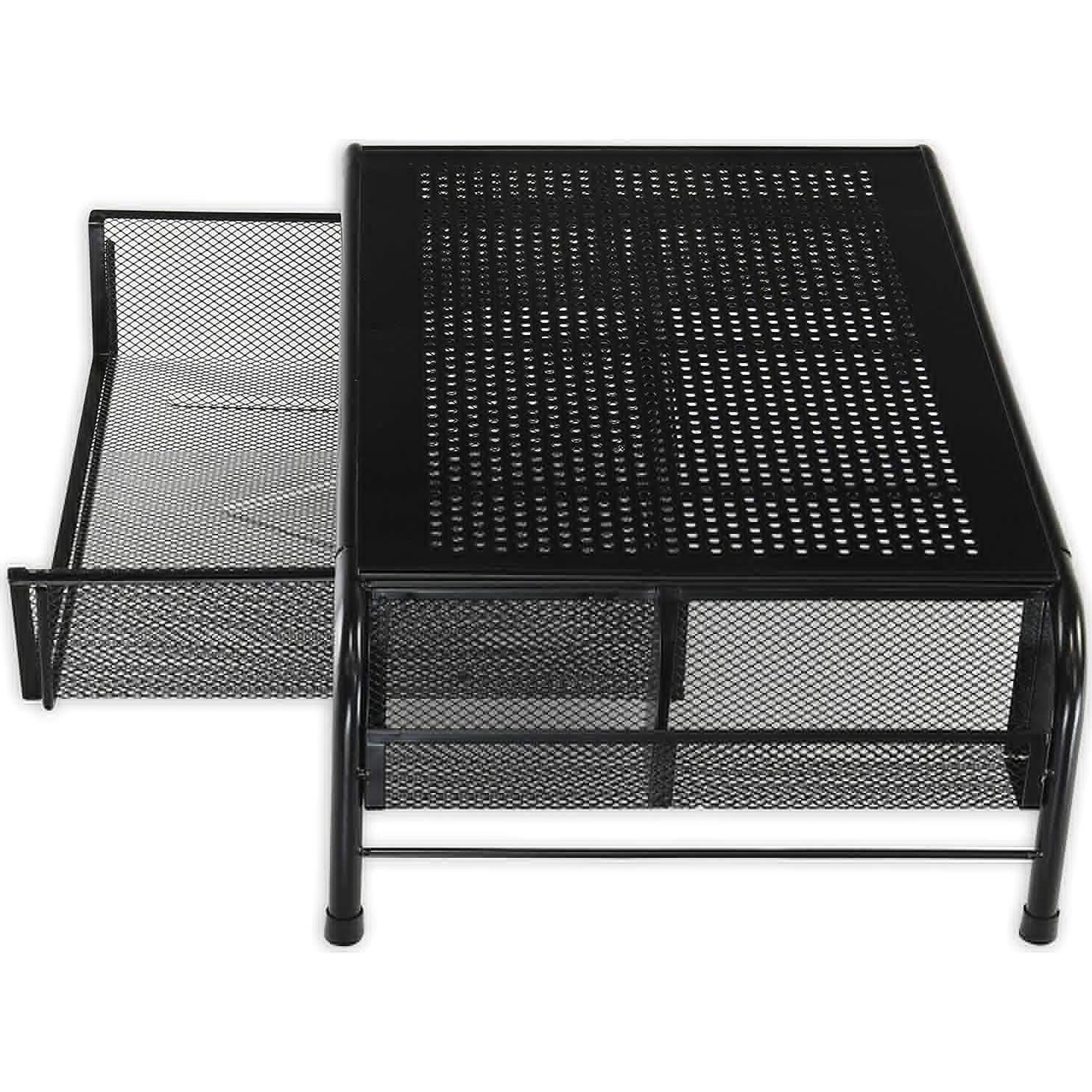 Soporte para Monitor de Metal Simple Houseware con Cajón Negro