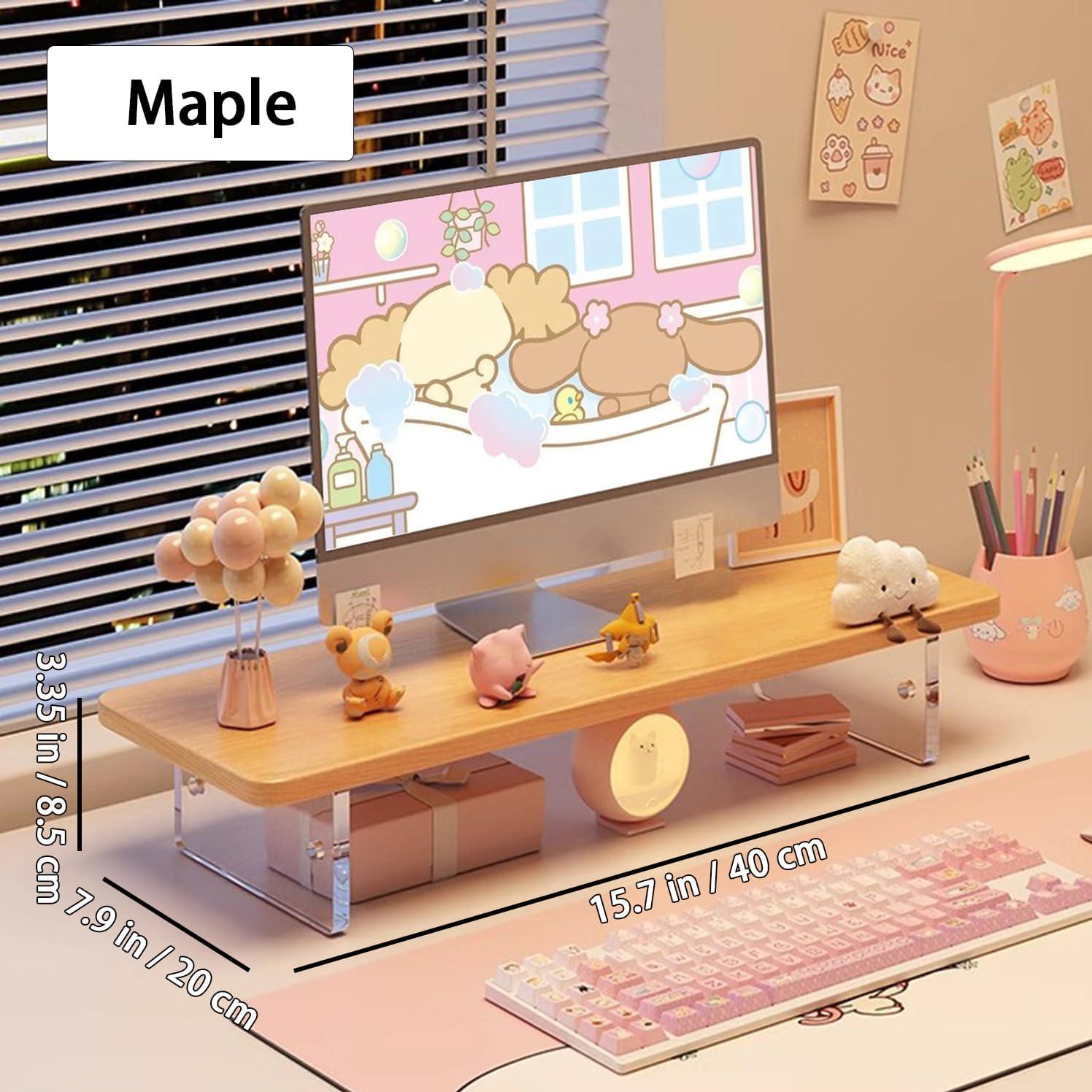 Soporte para Monitor Ajustable Acrílico STRFINE 40x20 cm