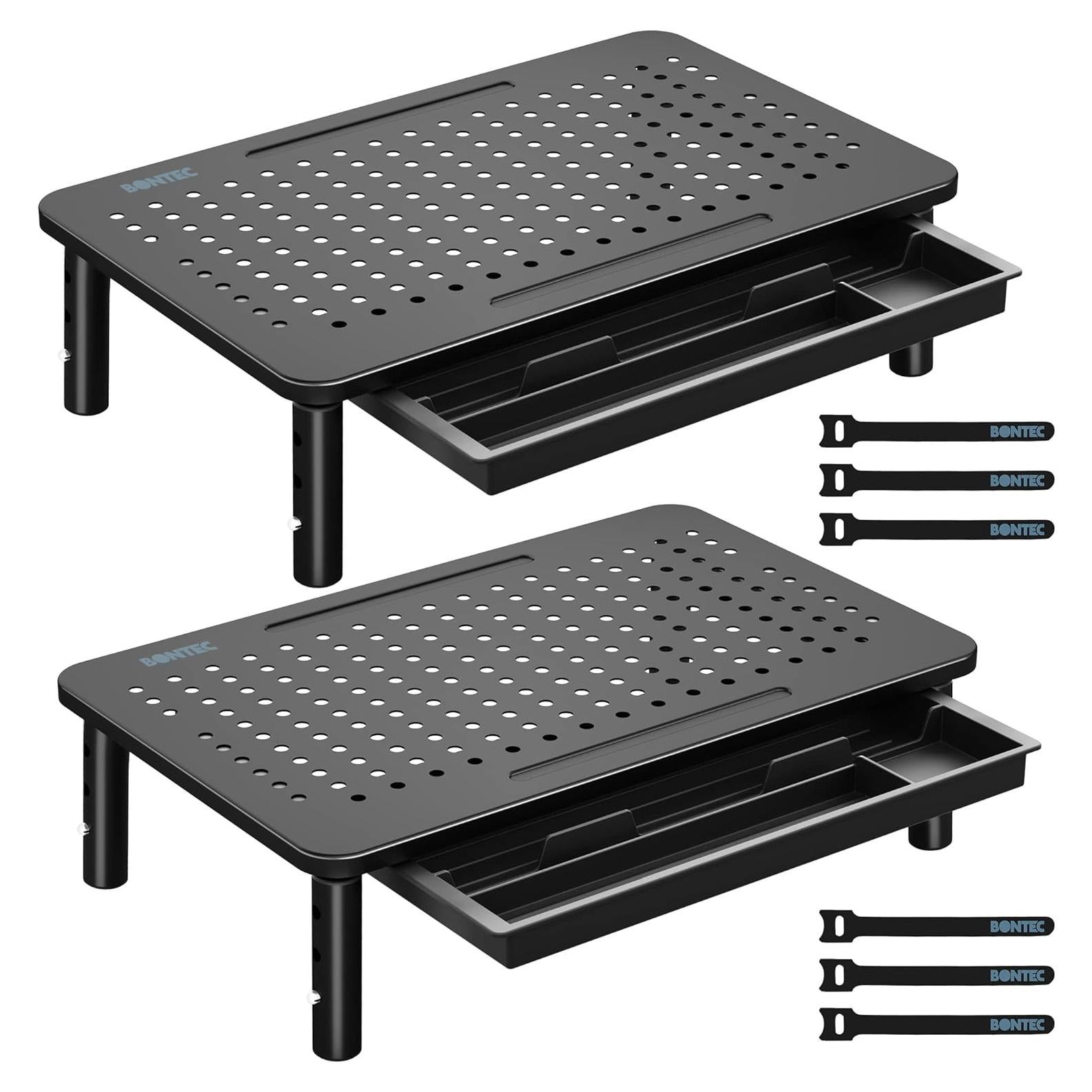 Soporte de Monitor Ajustable BONTEC con Cajón - 20kg