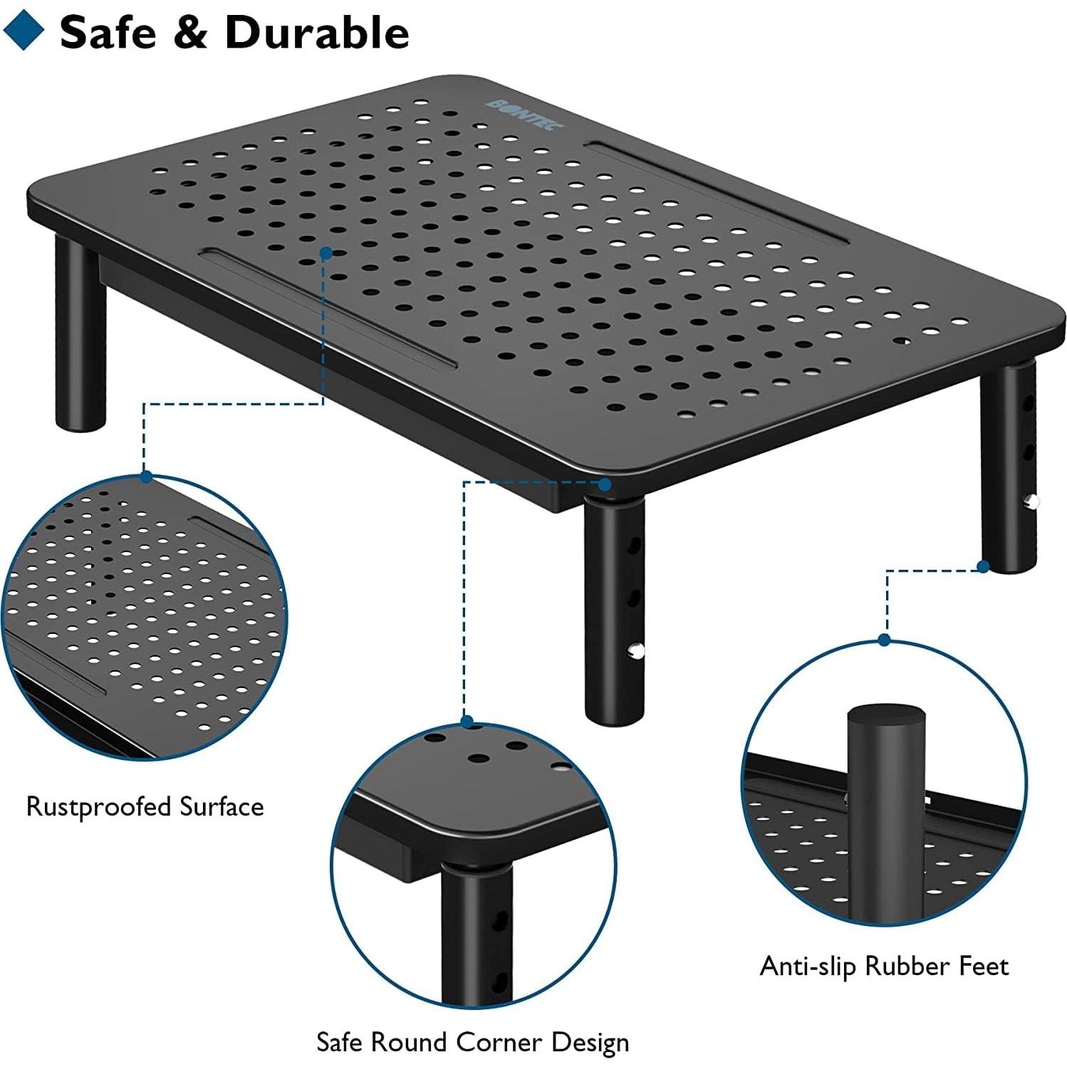 Soporte de Monitor Ajustable BONTEC con Cajón - 20kg