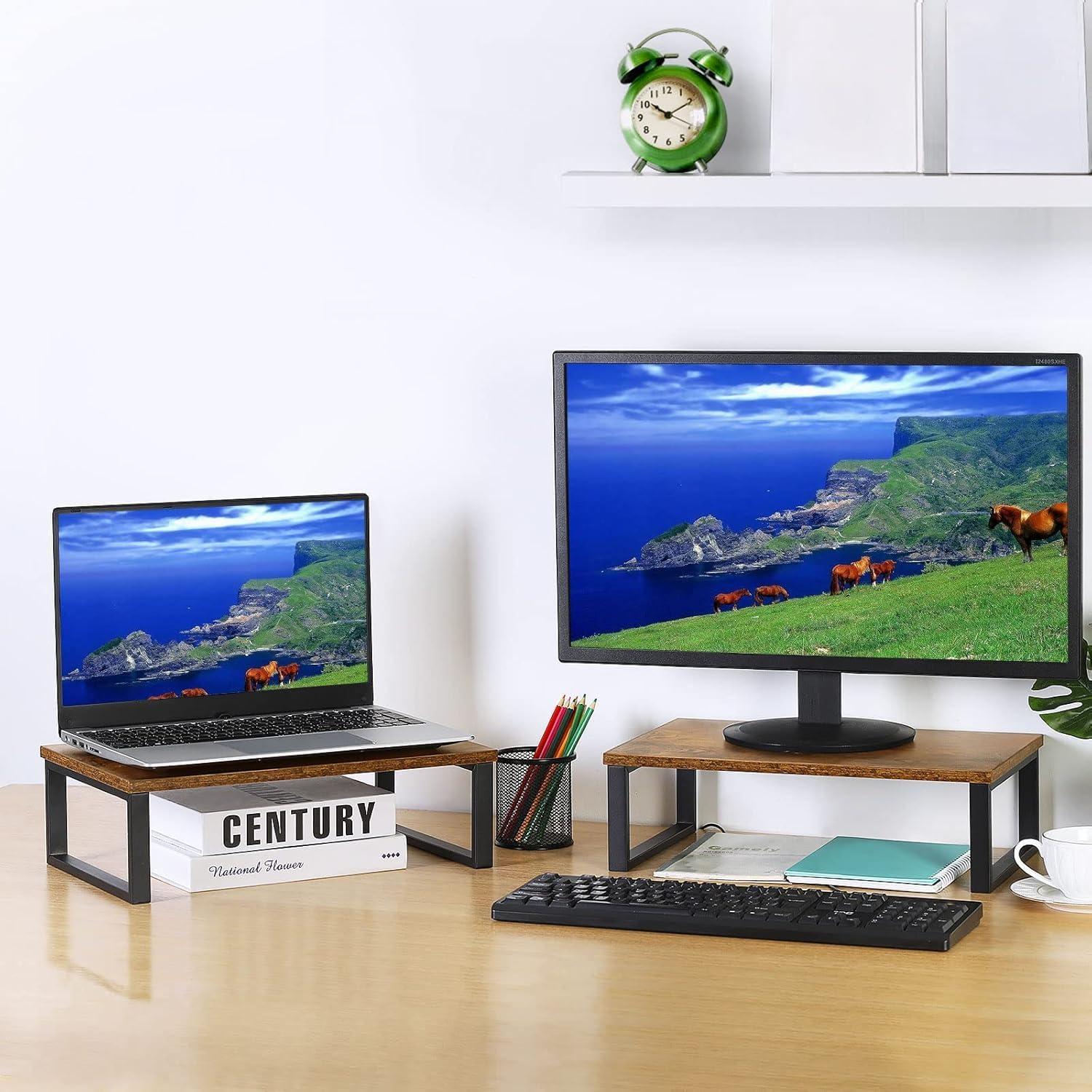 Soporte Elevador de Monitor de Madera NORCEESAN 2 Paquetes