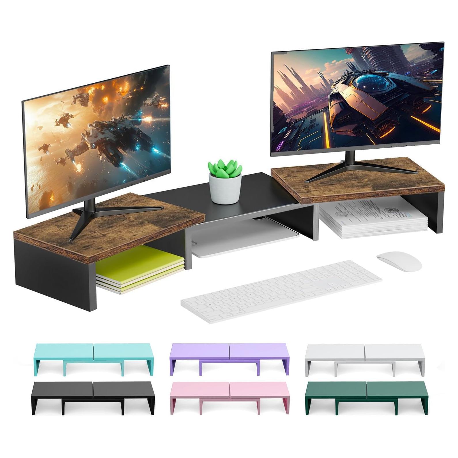 Soporte Doble para Monitor OUTIOE de Madera 101.6x22.9cm