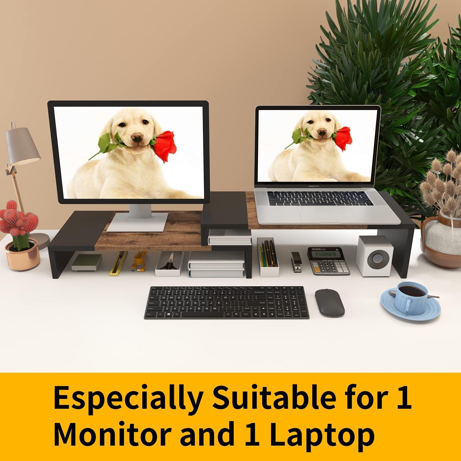 Soporte Doble para Monitor WESTREE - Elevador Ajustable 96.5 cm