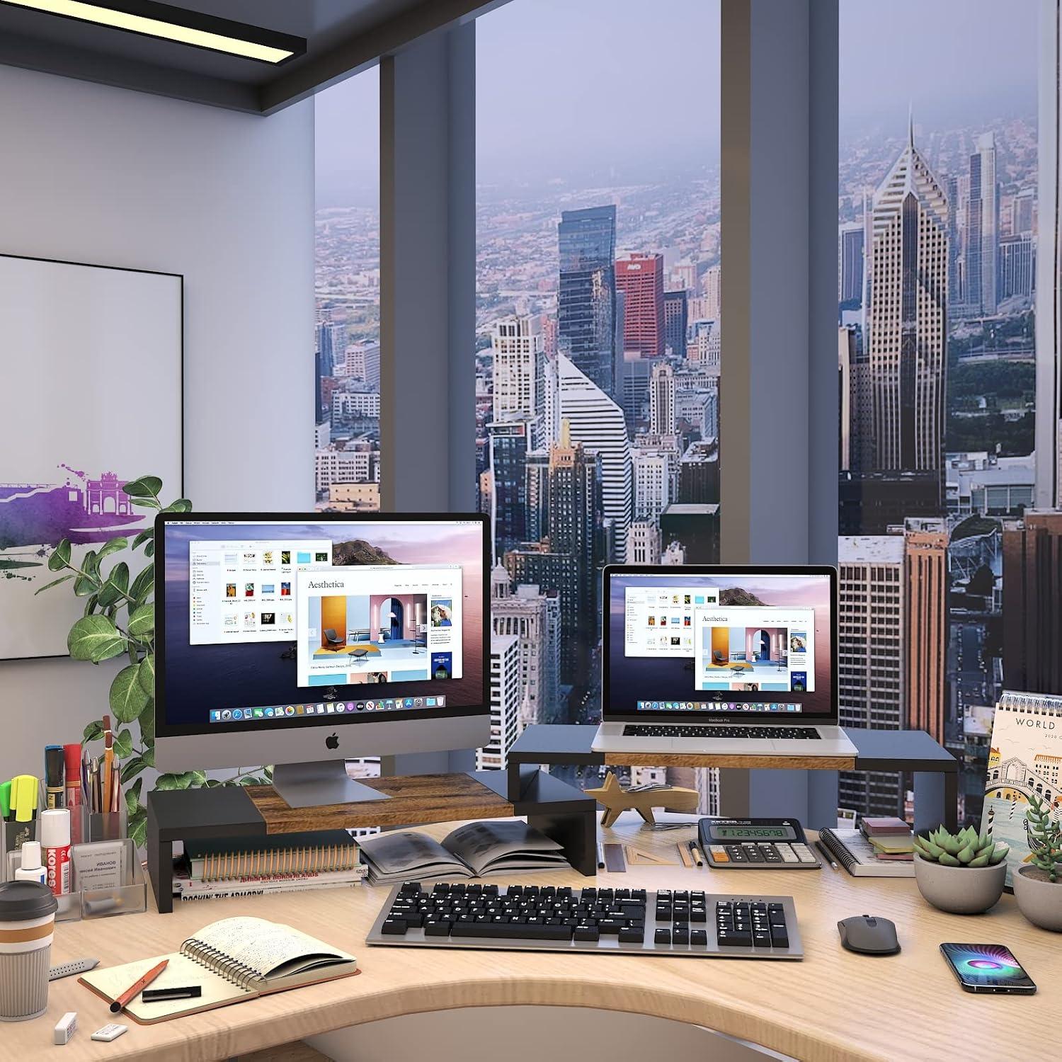 Soporte Doble para Monitor WESTREE - Elevador Ajustable 96.5 cm