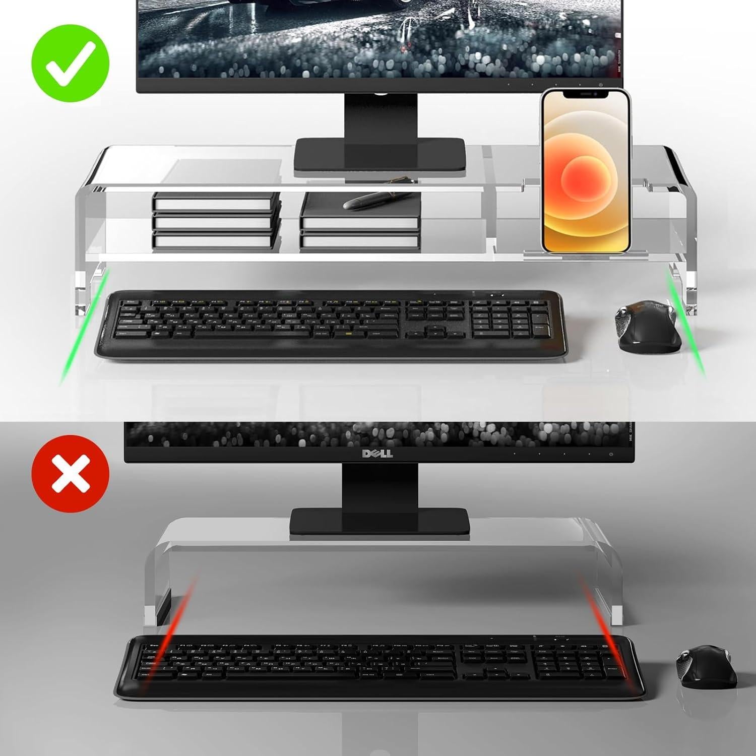 Soporte Elevador de Monitor BEYGORM Acrílico 50.8 cm Ergonómico