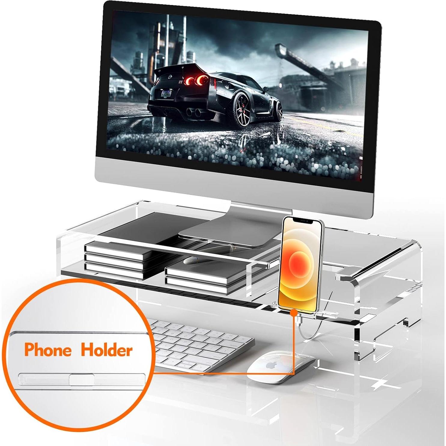 Soporte Elevador de Monitor BEYGORM Acrílico 50.8 cm Ergonómico