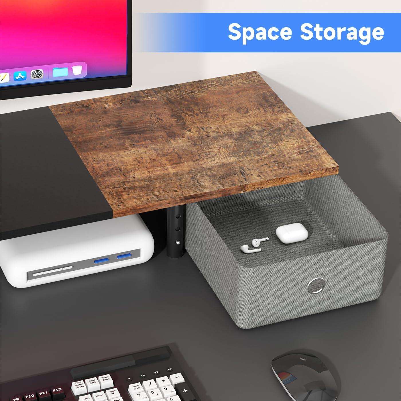 Soporte Doble para Monitores Suptek con Cajones - Ergonomía Ajustable