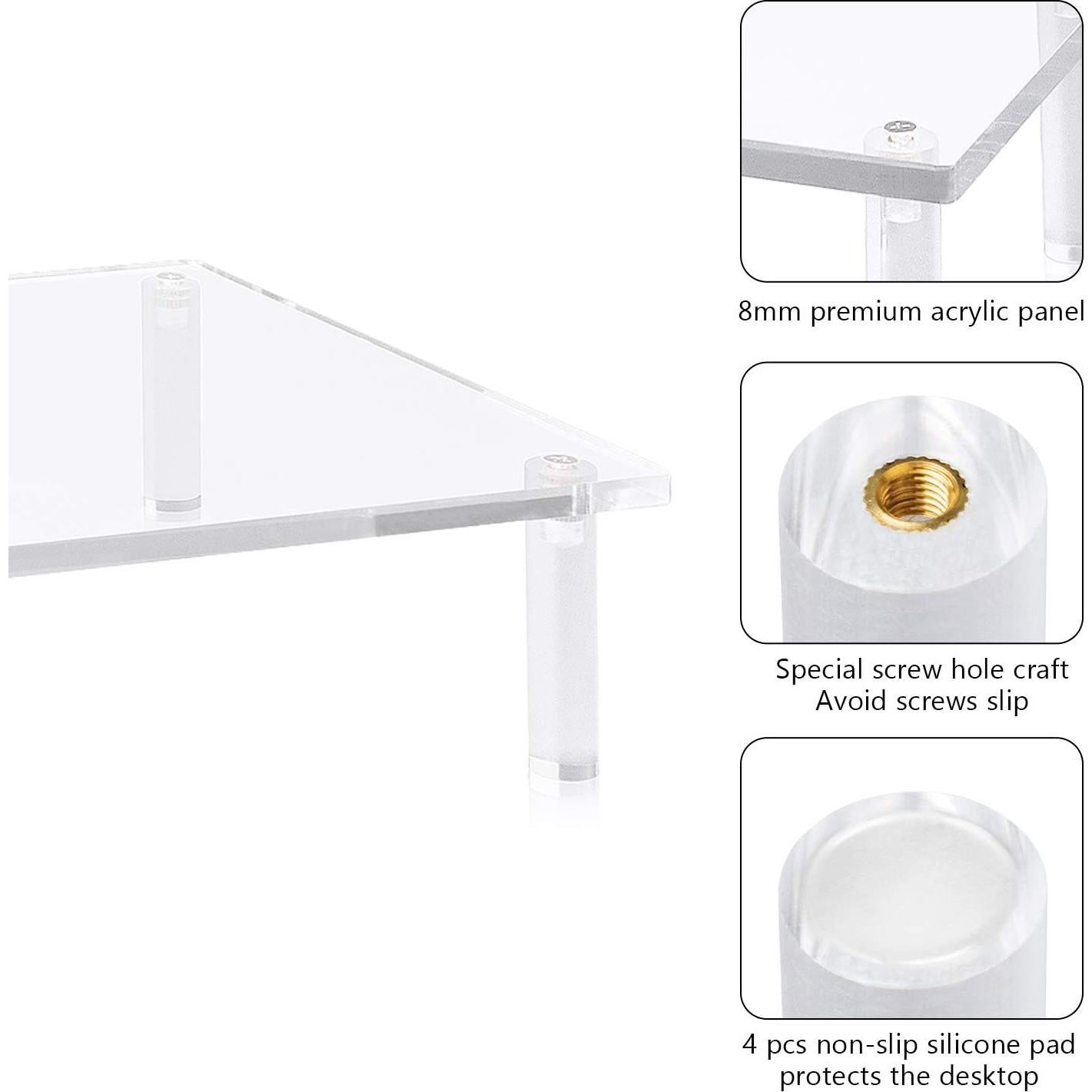 Soporte para Monitor Ergonómico Acrílico YestBuy 38.1x23.6cm