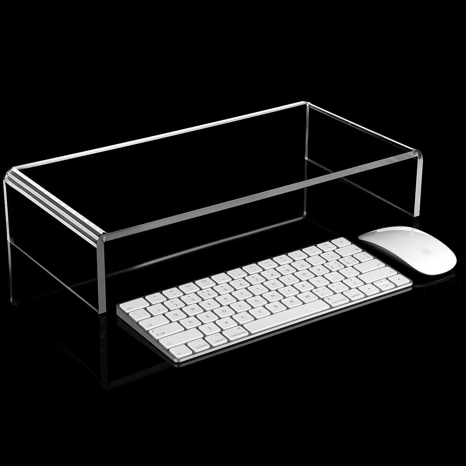 Soporte de Monitor Acrílico Jetec 2 Pcs 41x20x8 cm Transparente