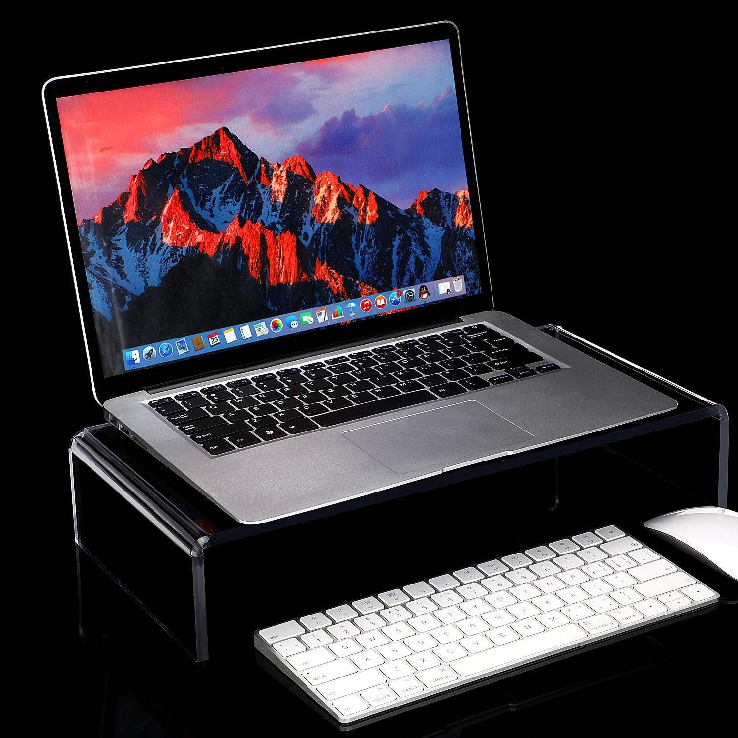 Soporte de Monitor Acrílico Jetec 2 Pcs 41x20x8 cm Transparente