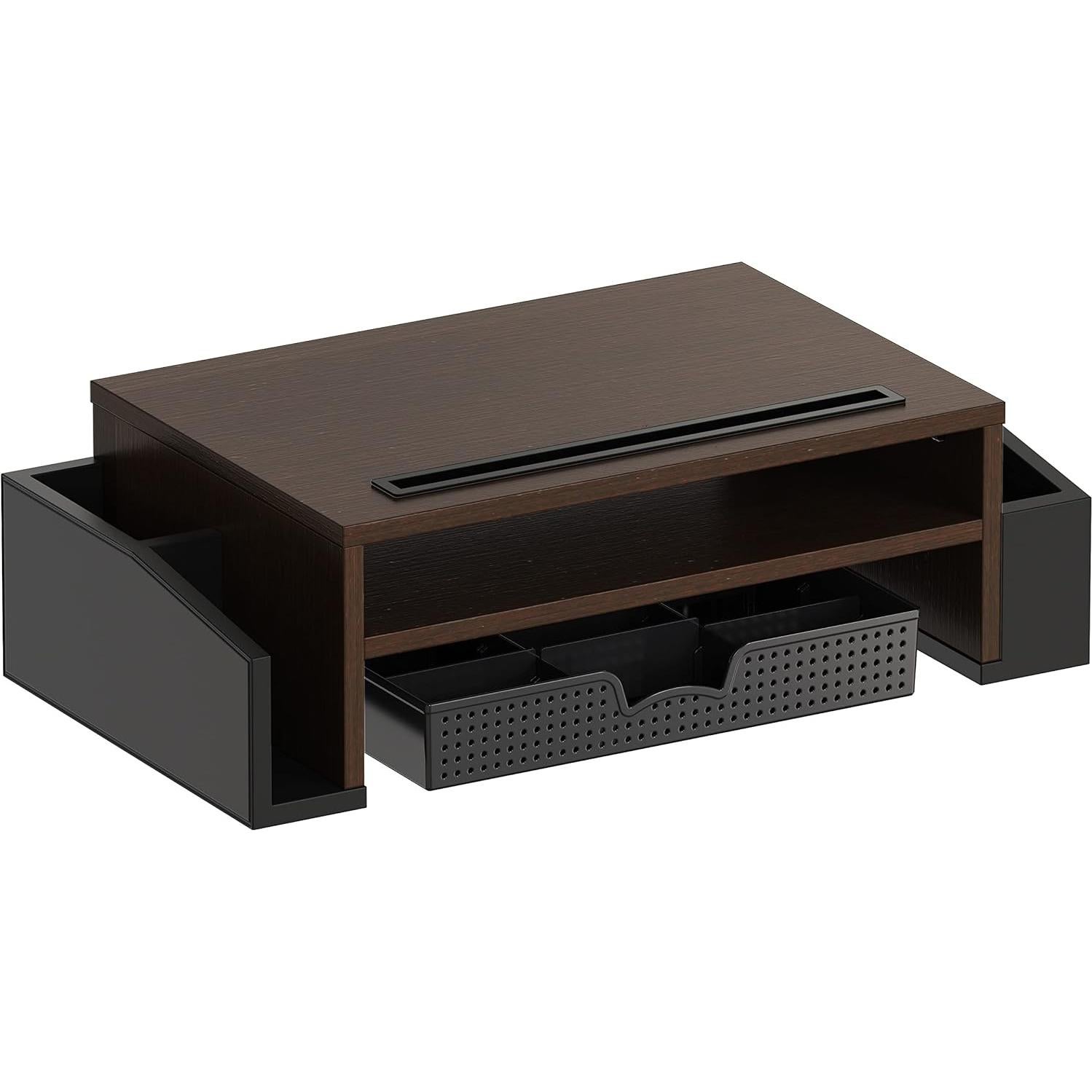 Soporte para Monitor Simple Houseware con Bandeja Ajustable Espresso