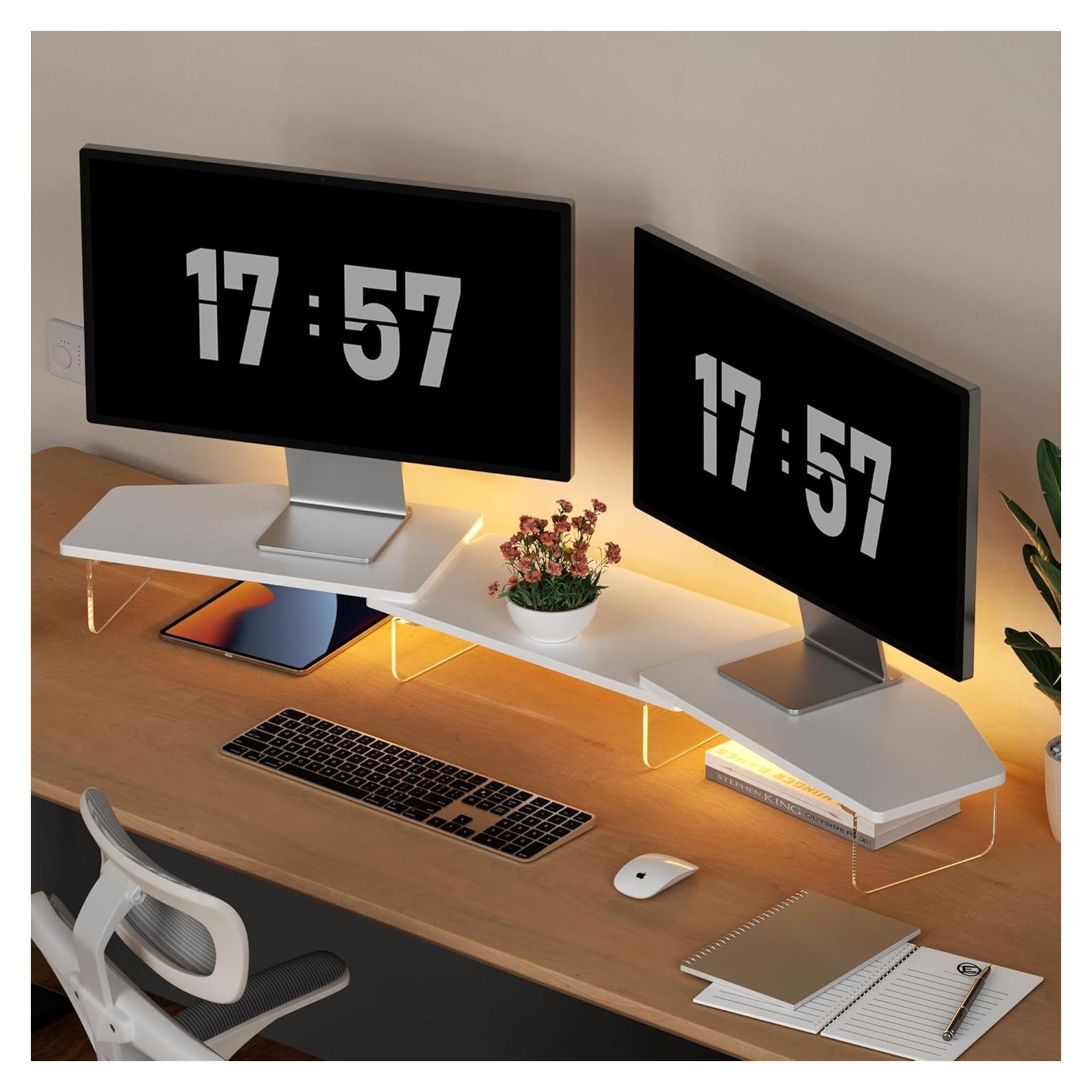Soporte Elevador de Monitor Doble AFOOYO Ajustable 112.8 cm