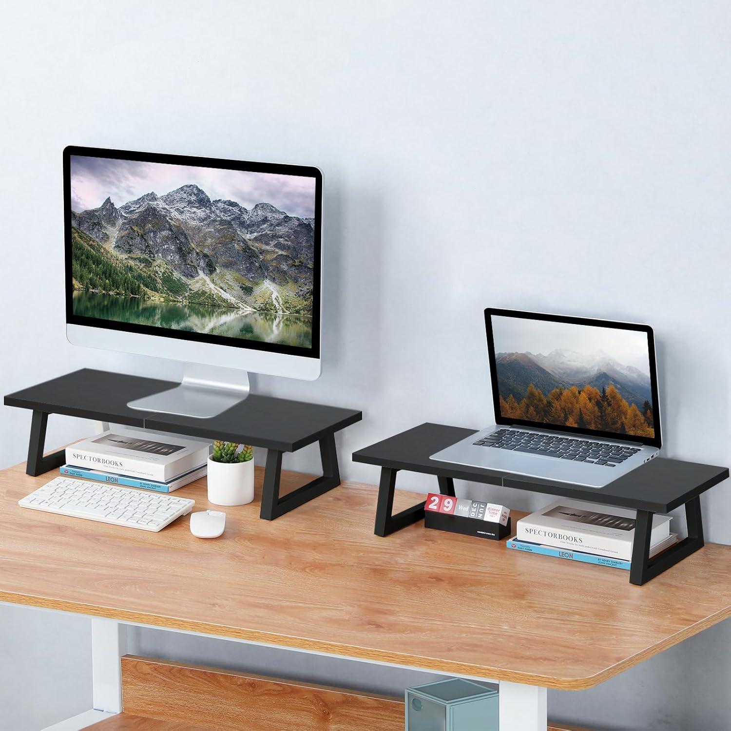 Soporte para Monitor TEAMIX DS101B, Madera Negra, 60x24 cm