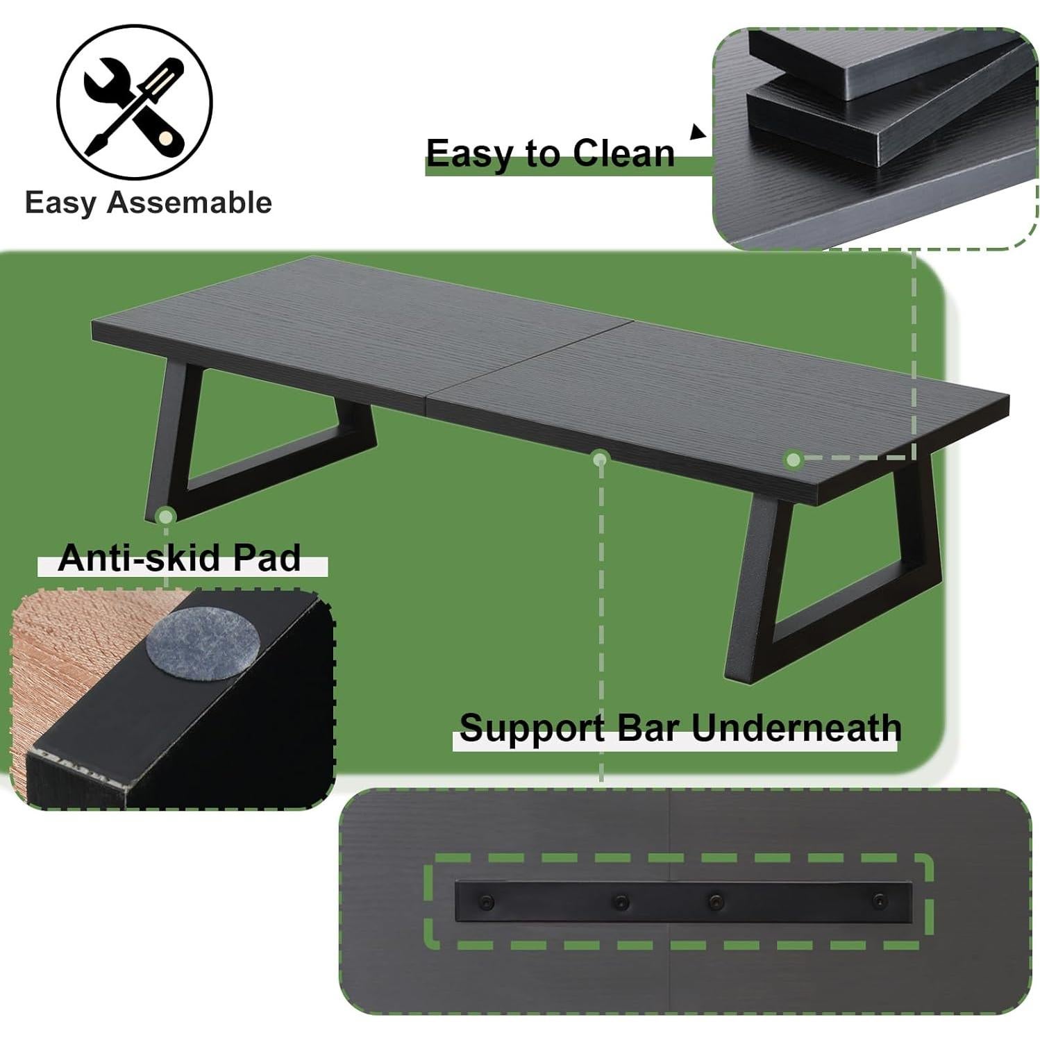 Soporte para Monitor TEAMIX DS101B, Madera Negra, 60x24 cm