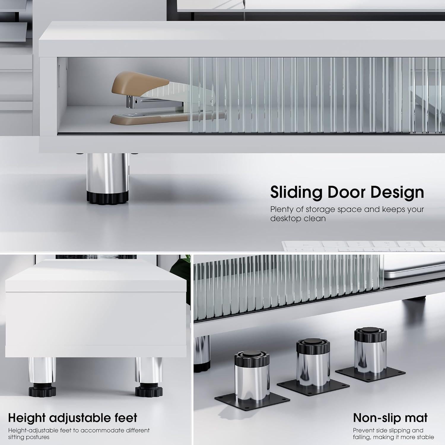 Soporte Doble para Monitor Fenge 108 cm con Cajón y 2 Niveles