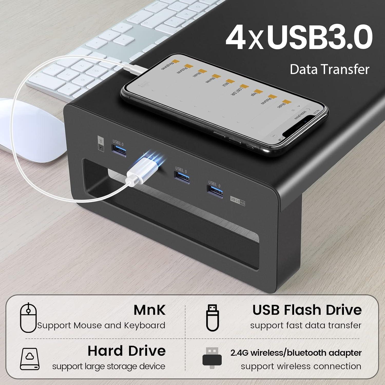 Soporte para Monitor Vaydeer con Hub USB 3.0 - Hasta 27"