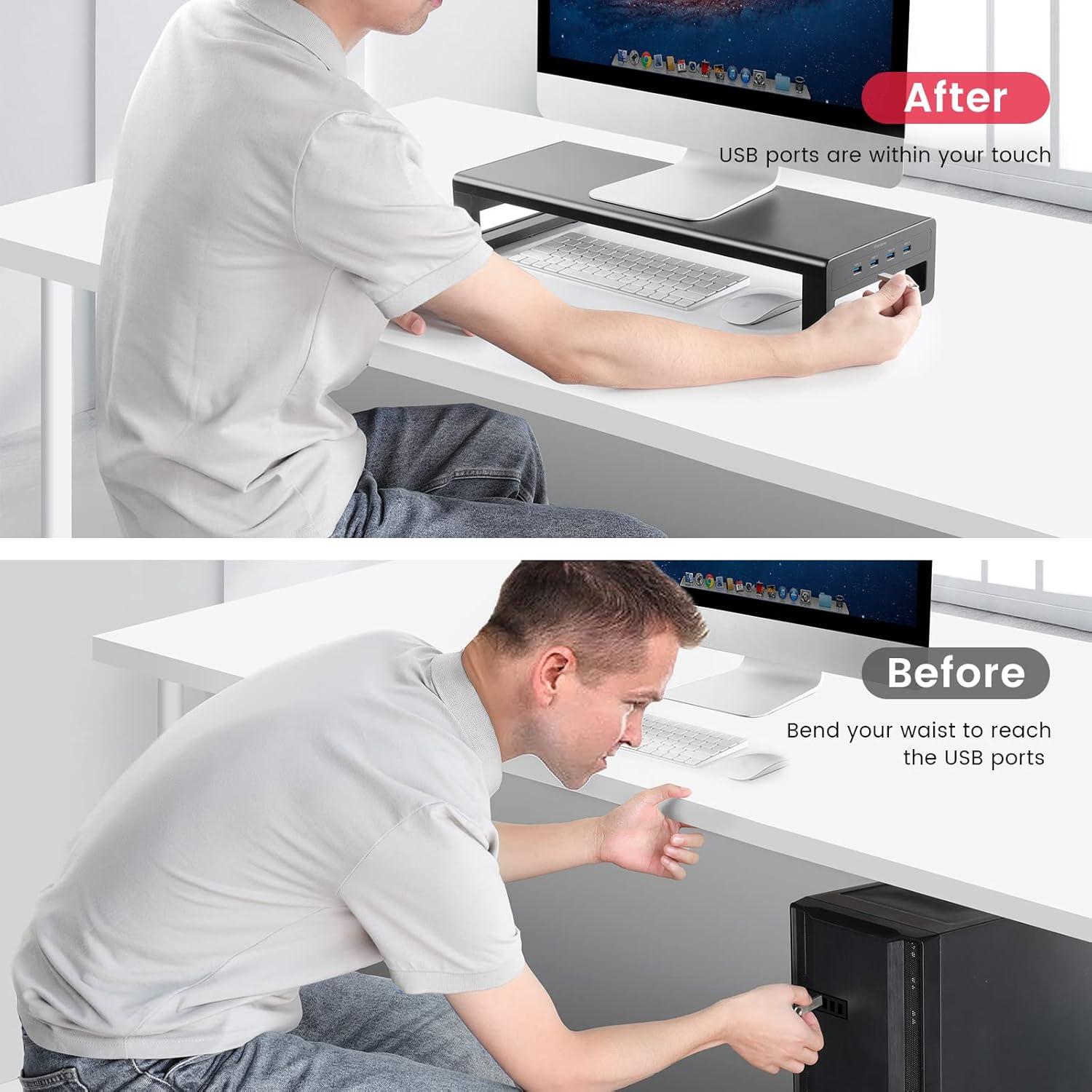 Soporte para Monitor Vaydeer con Hub USB 3.0 - Hasta 27"