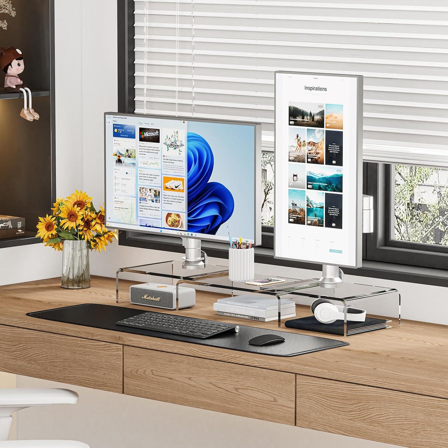 Soporte para Monitor Acrílico Transparente JKsmart 90 cm Ajustable