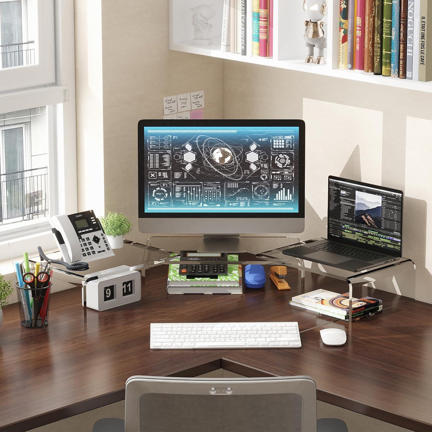 Soporte para Monitor Acrílico Transparente JKsmart 90 cm Ajustable