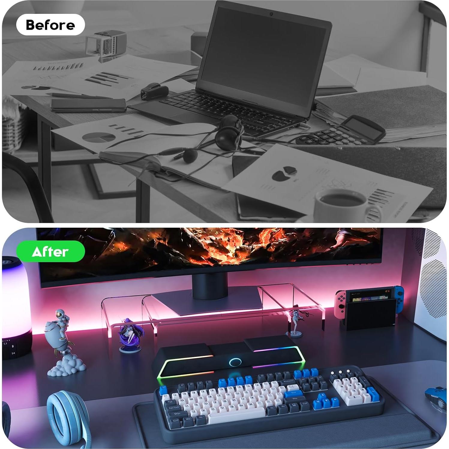 Soporte para Monitor Acrílico Transparente JKsmart 90 cm Ajustable