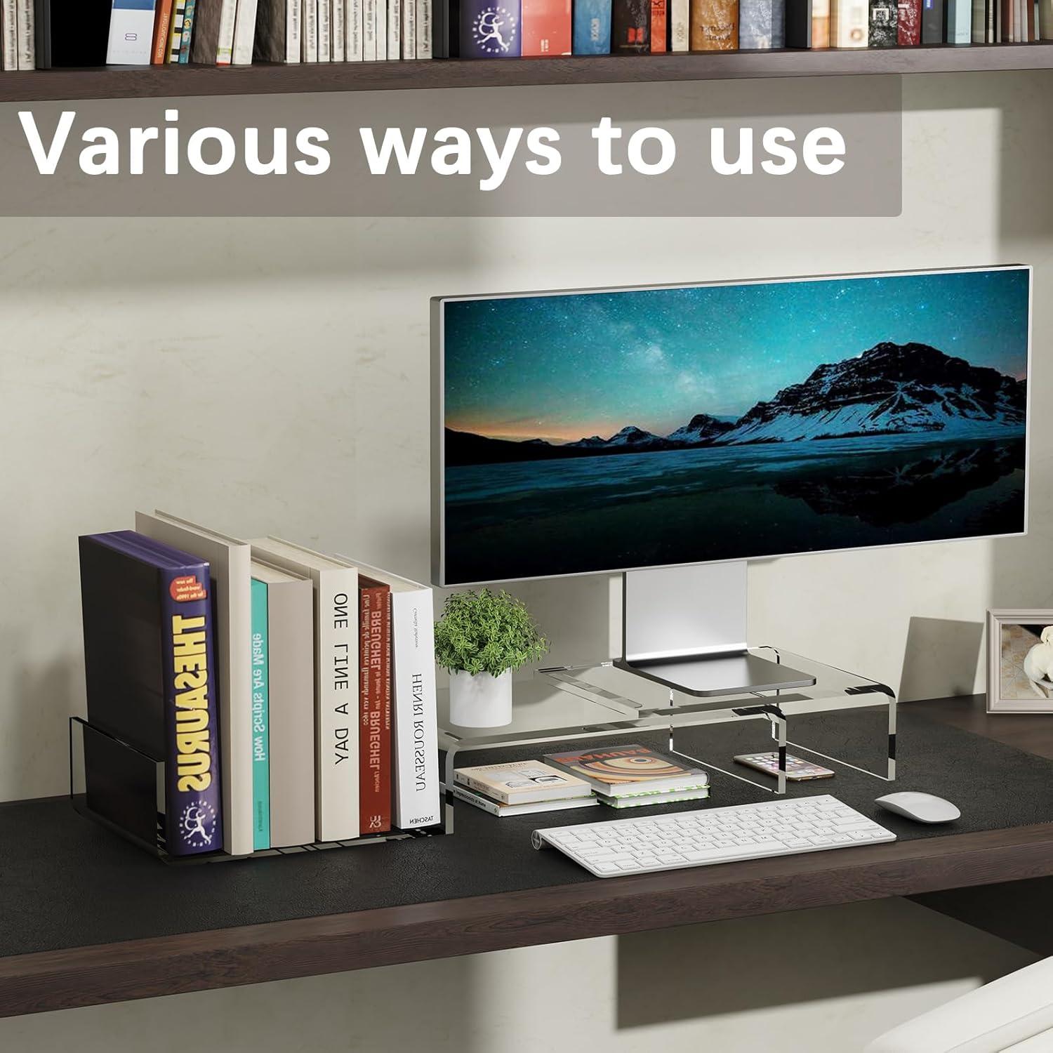 Soporte para Monitor Acrílico Transparente JKsmart 90 cm Ajustable