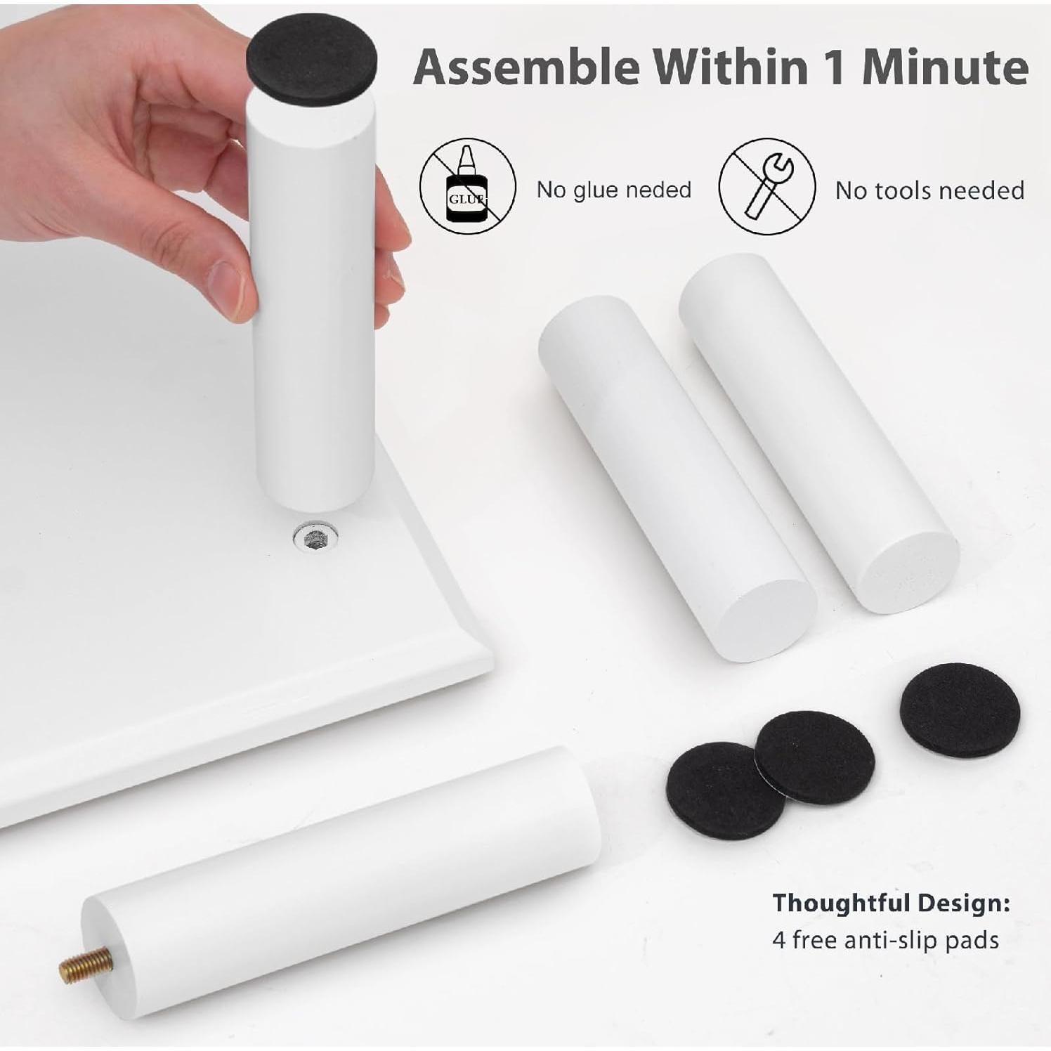 Soporte Doble para Monitor de Bambú Blanco ROCDEER 136 kg