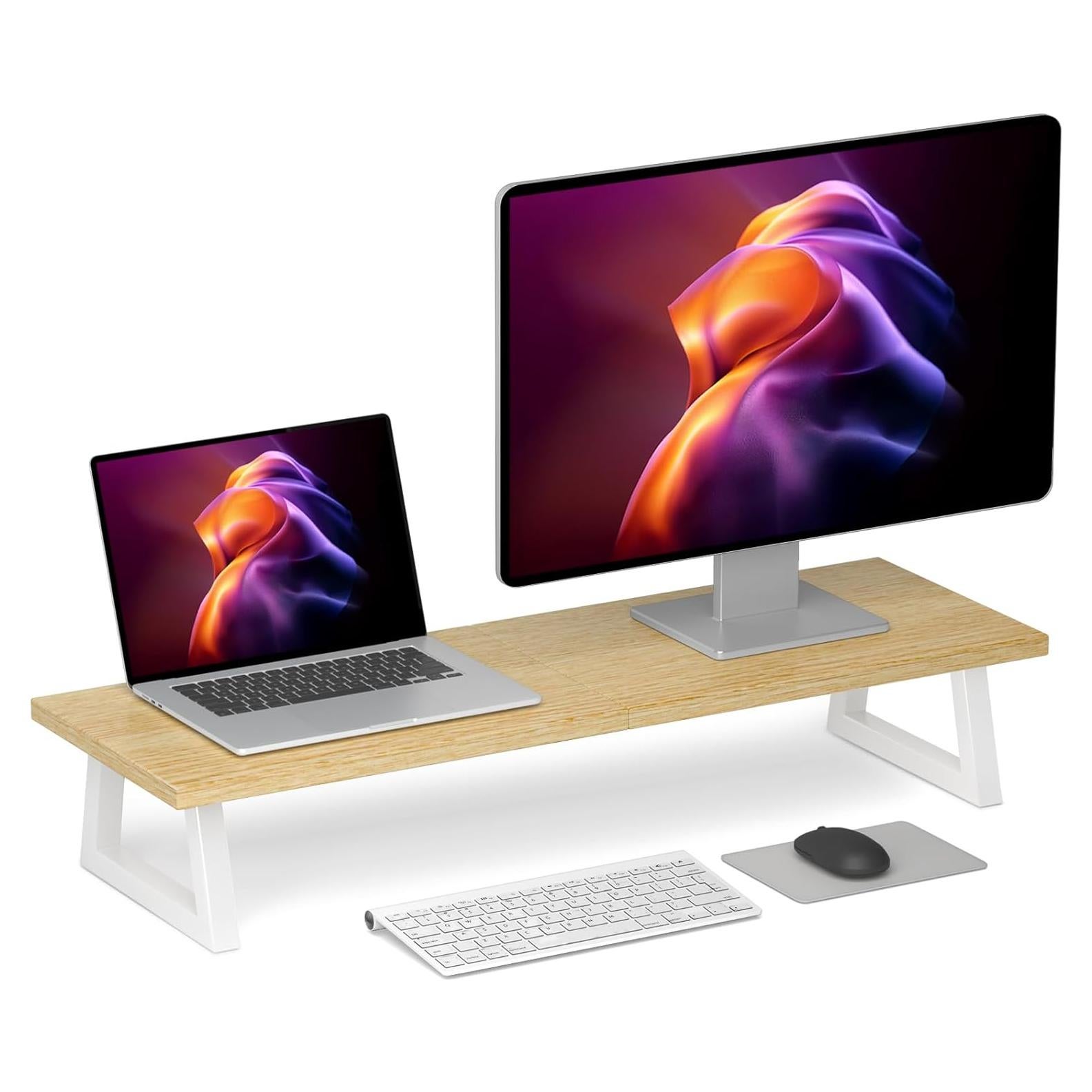 Soporte Doble para Monitor TEAMIX 31.5" Madera y Acero