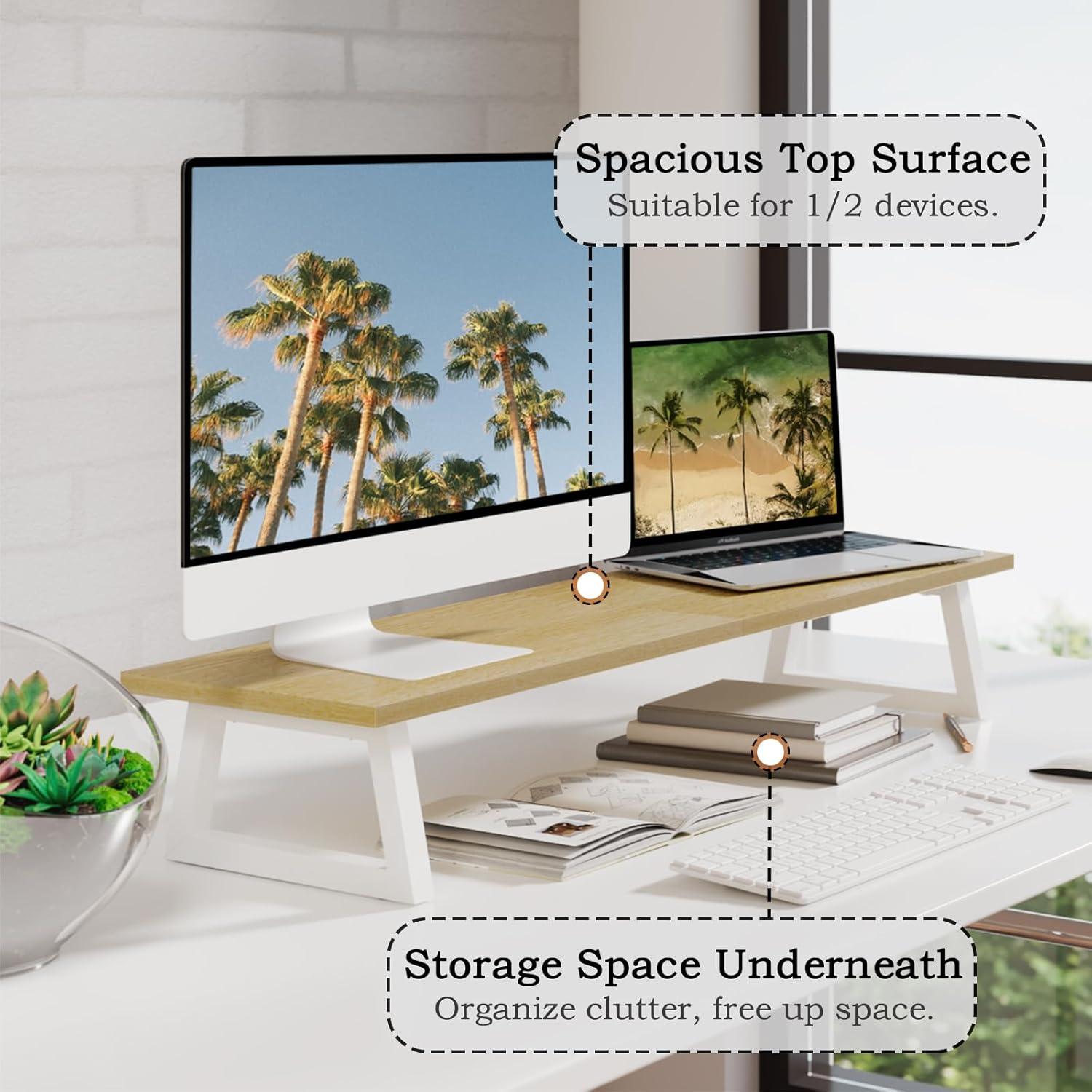 Soporte Doble para Monitor TEAMIX 31.5" Madera y Acero