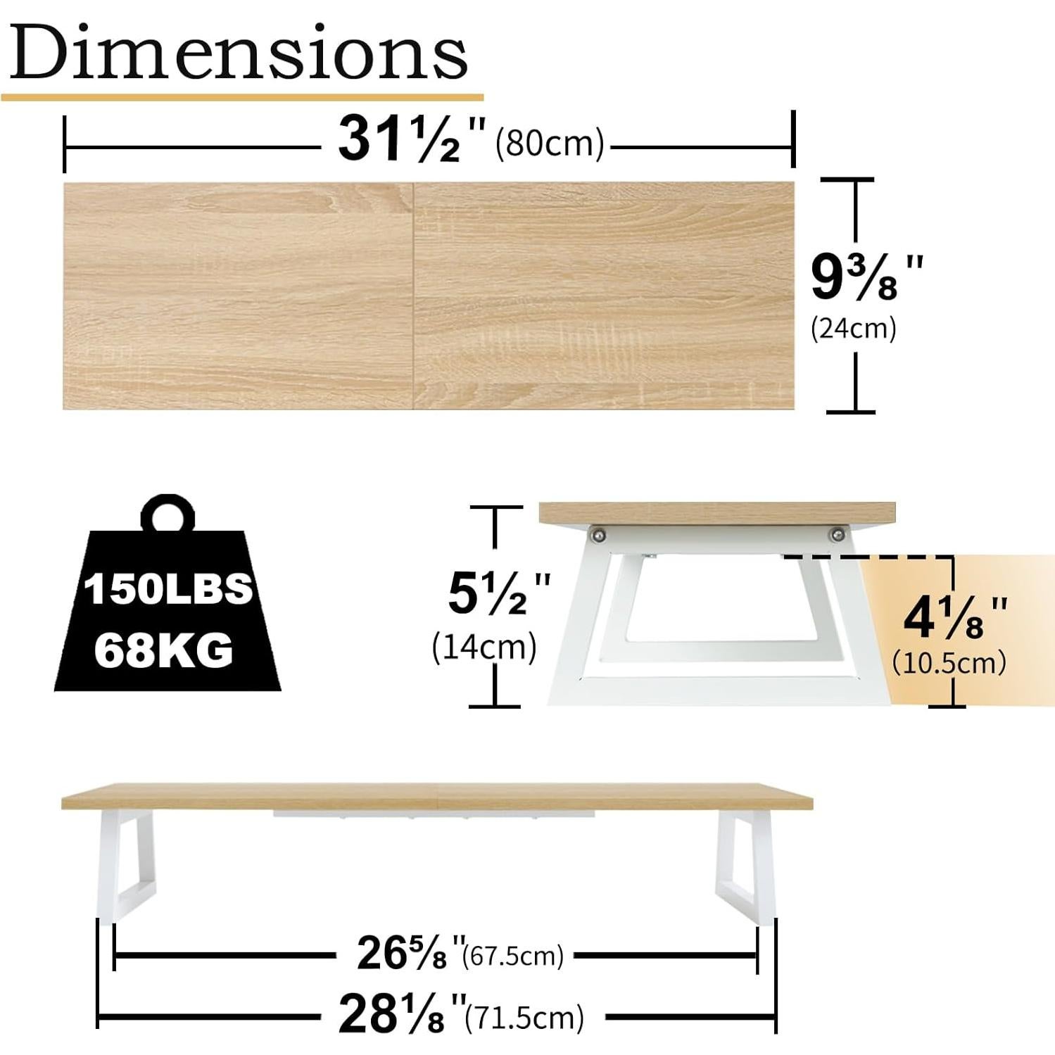 Soporte Doble para Monitor TEAMIX 31.5" Madera y Acero