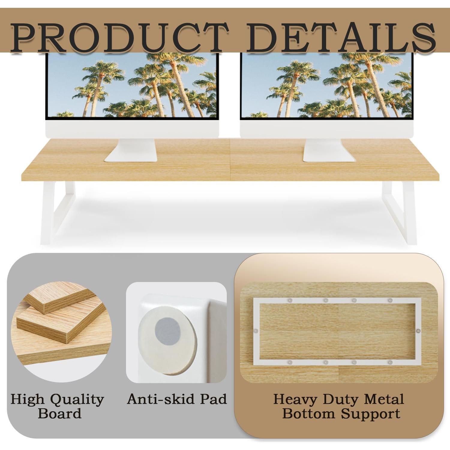 Soporte Doble para Monitor TEAMIX 31.5" Madera y Acero