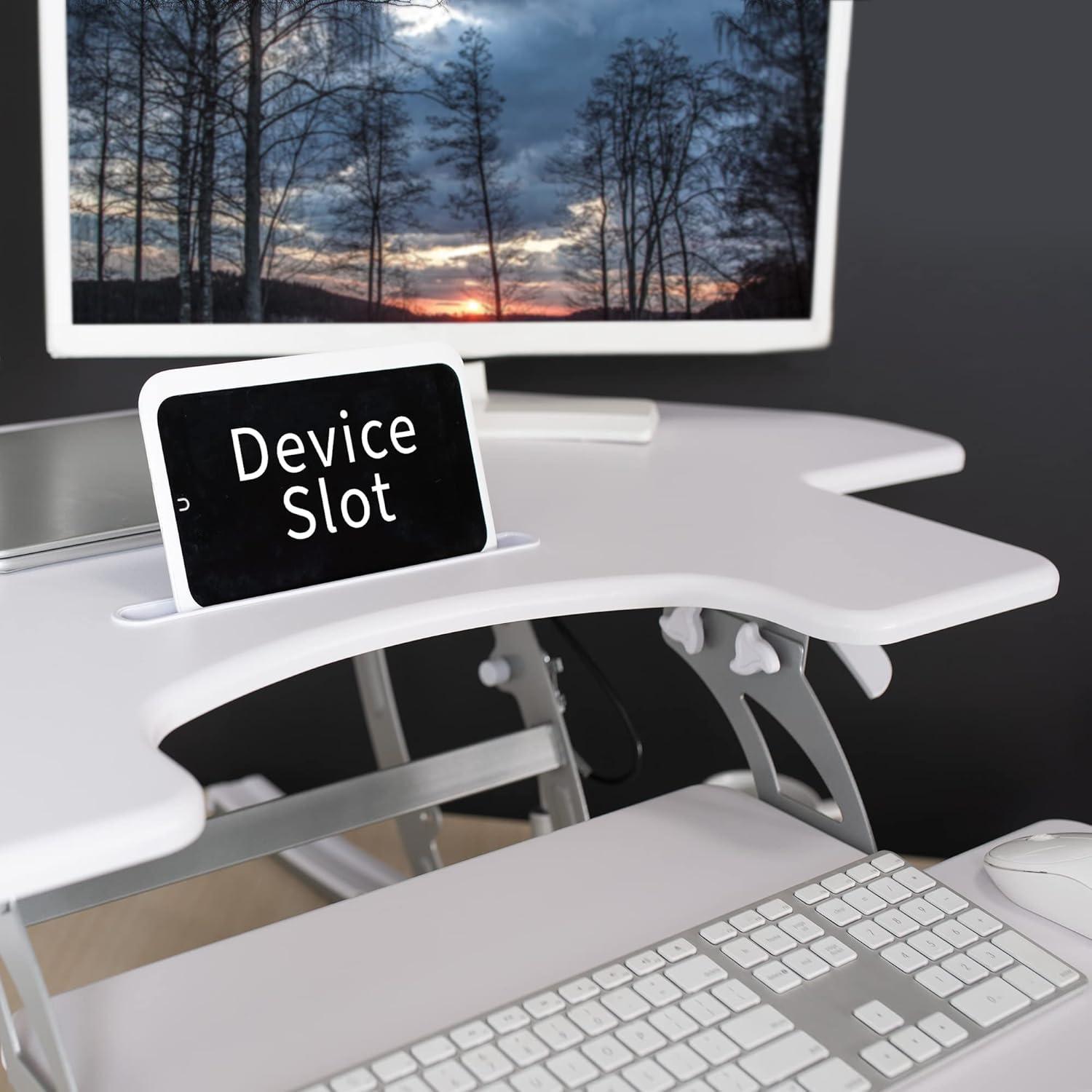 Escritorio de Esquina Ajustable VIVO DESK-V000VCW Blanco 109.9 cm