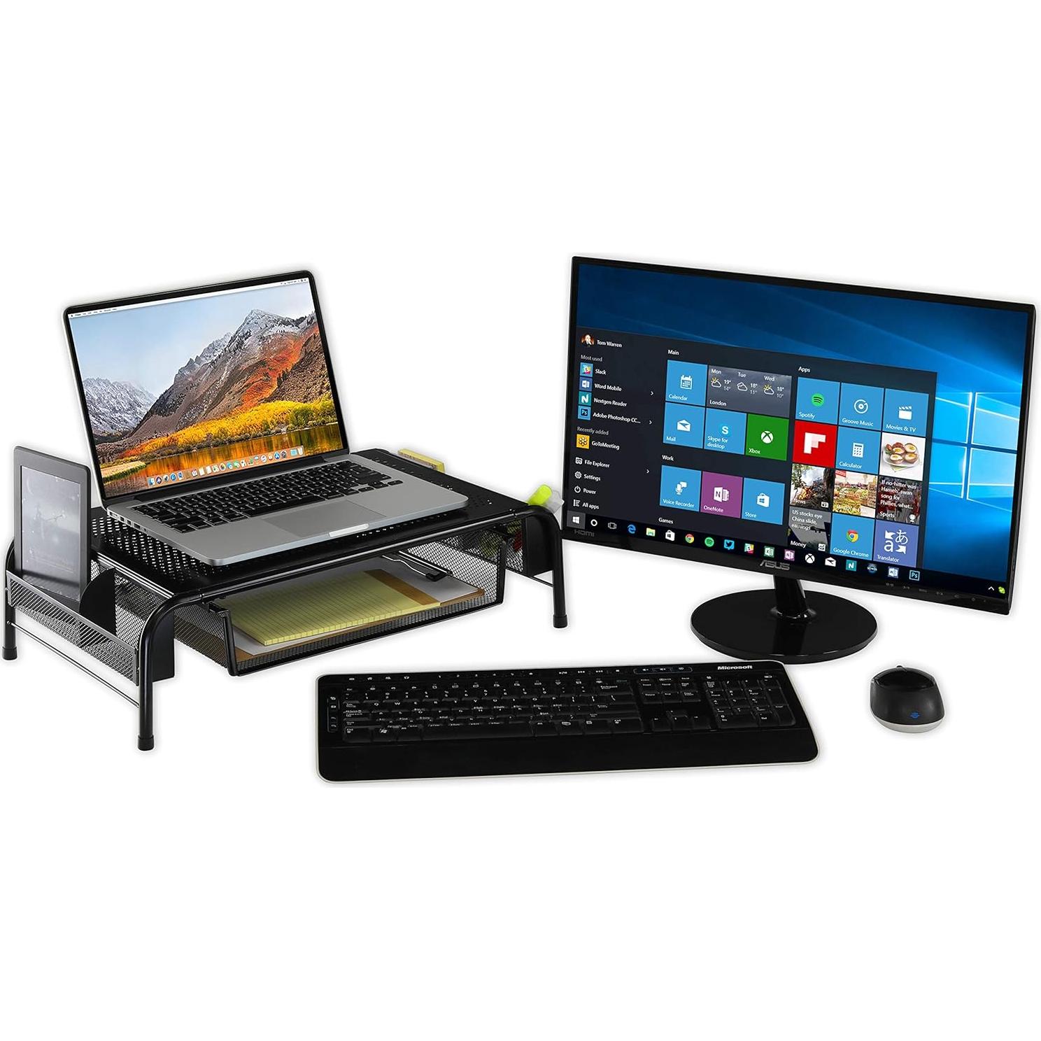 Soporte de Monitor Metal Simple Houseware con Cajón Organizador