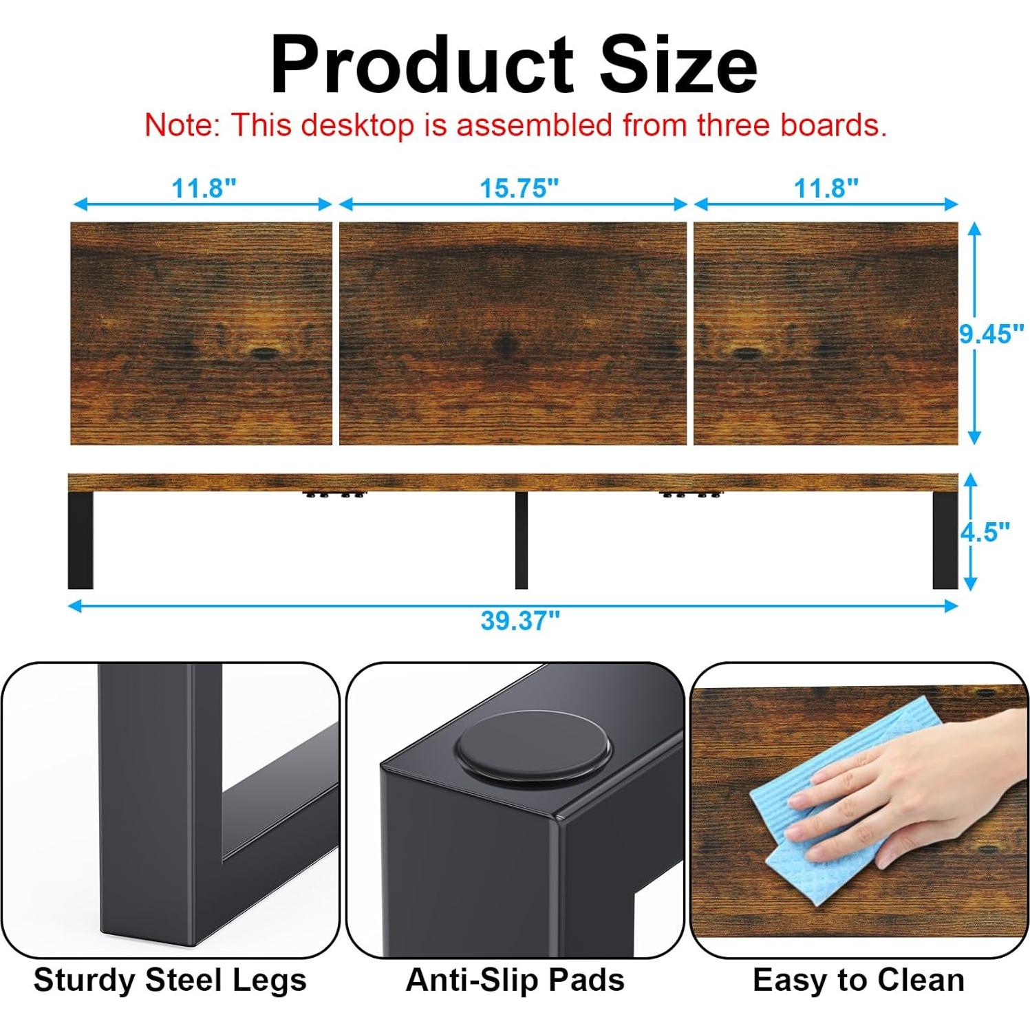 Soporte Elevador Doble Monitor Zimilar Madera 100 kg