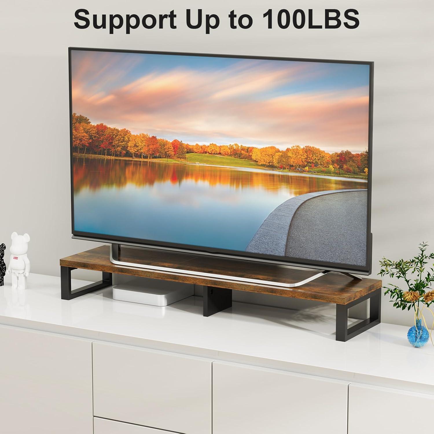 Soporte Elevador Doble Monitor Zimilar Madera 100 kg